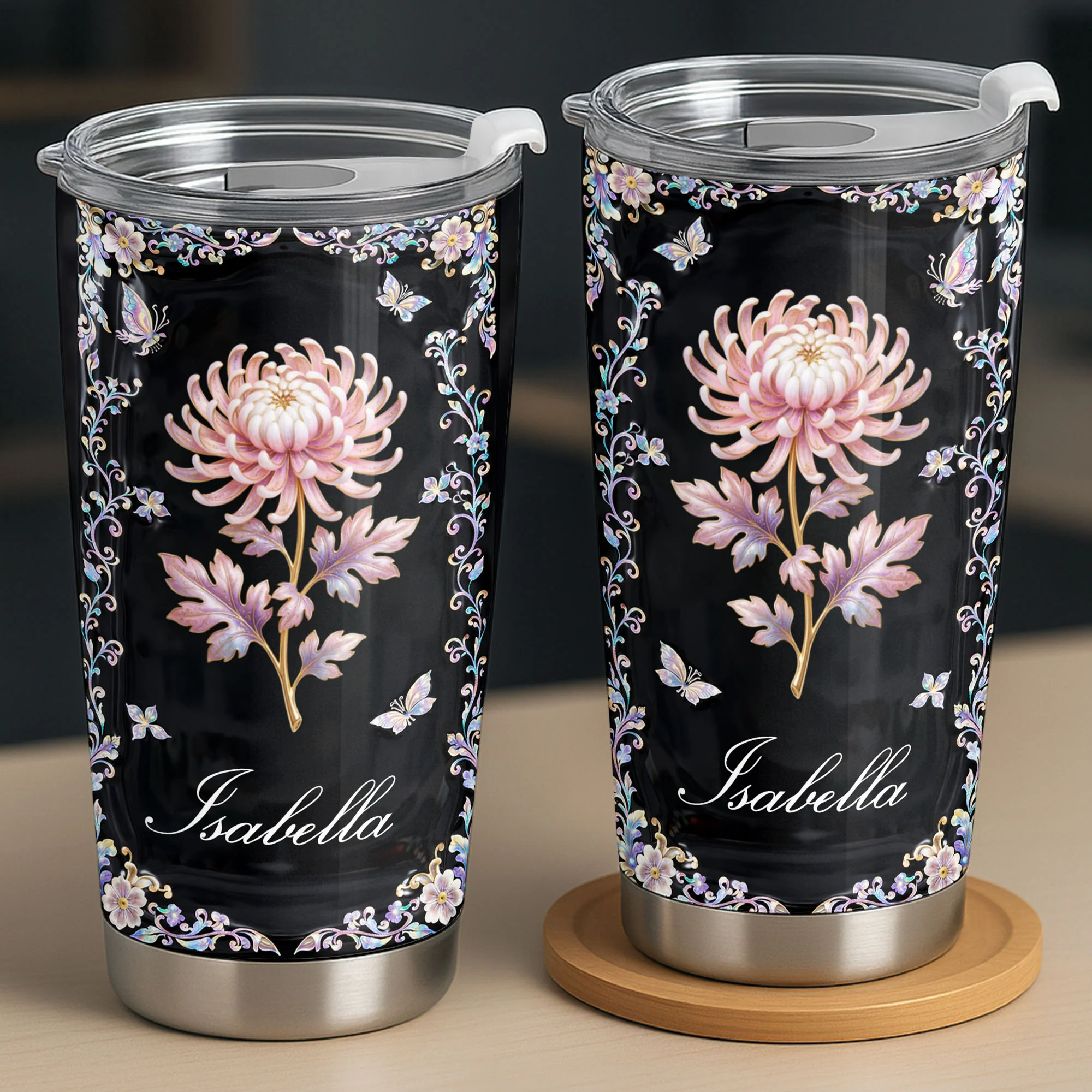 A Beautiful Bloom For A Soul That Shines Bright Chrysanthemum Flower - Personalized Custom Stainless Steel Tumbler 20oz 30oz - HER007_TB - Image 2