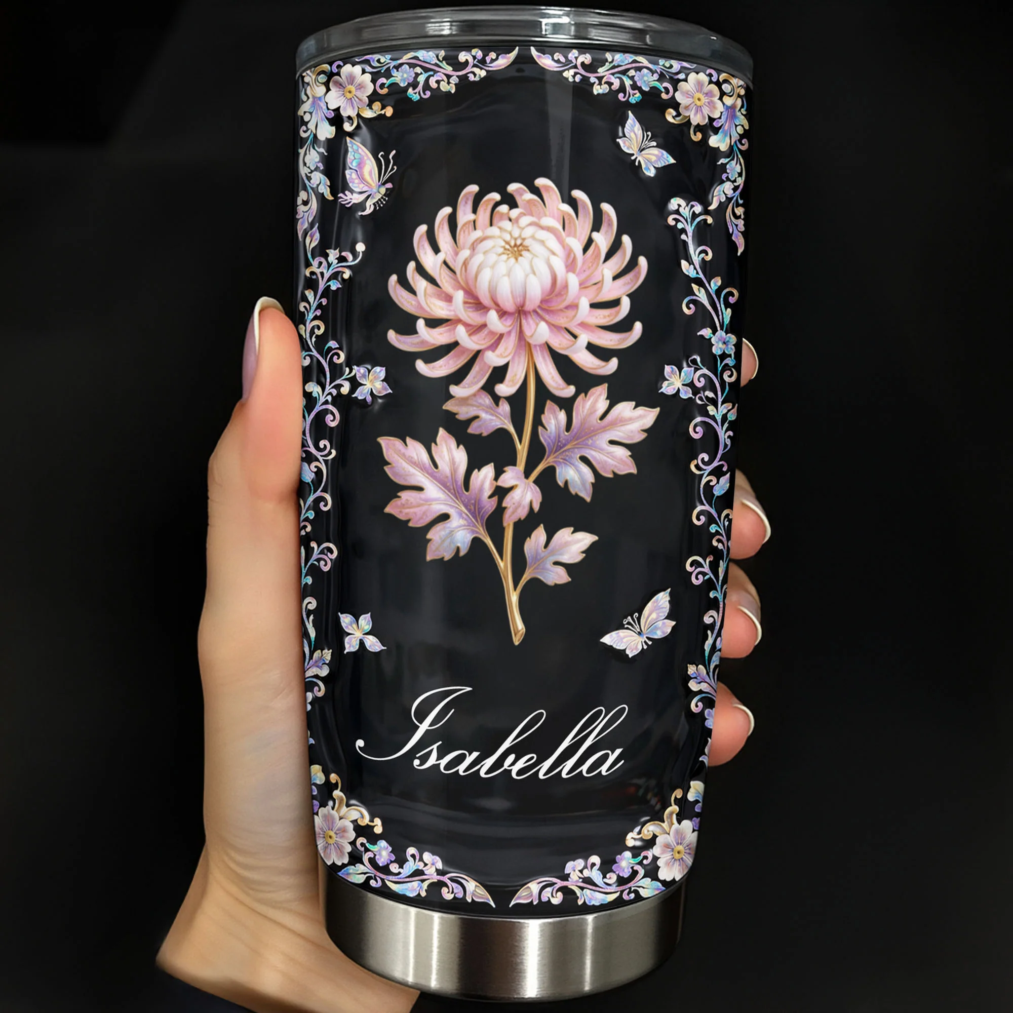 A Beautiful Bloom For A Soul That Shines Bright Chrysanthemum Flower - Personalized Custom Stainless Steel Tumbler 20oz 30oz - HER007_TB - Image 3