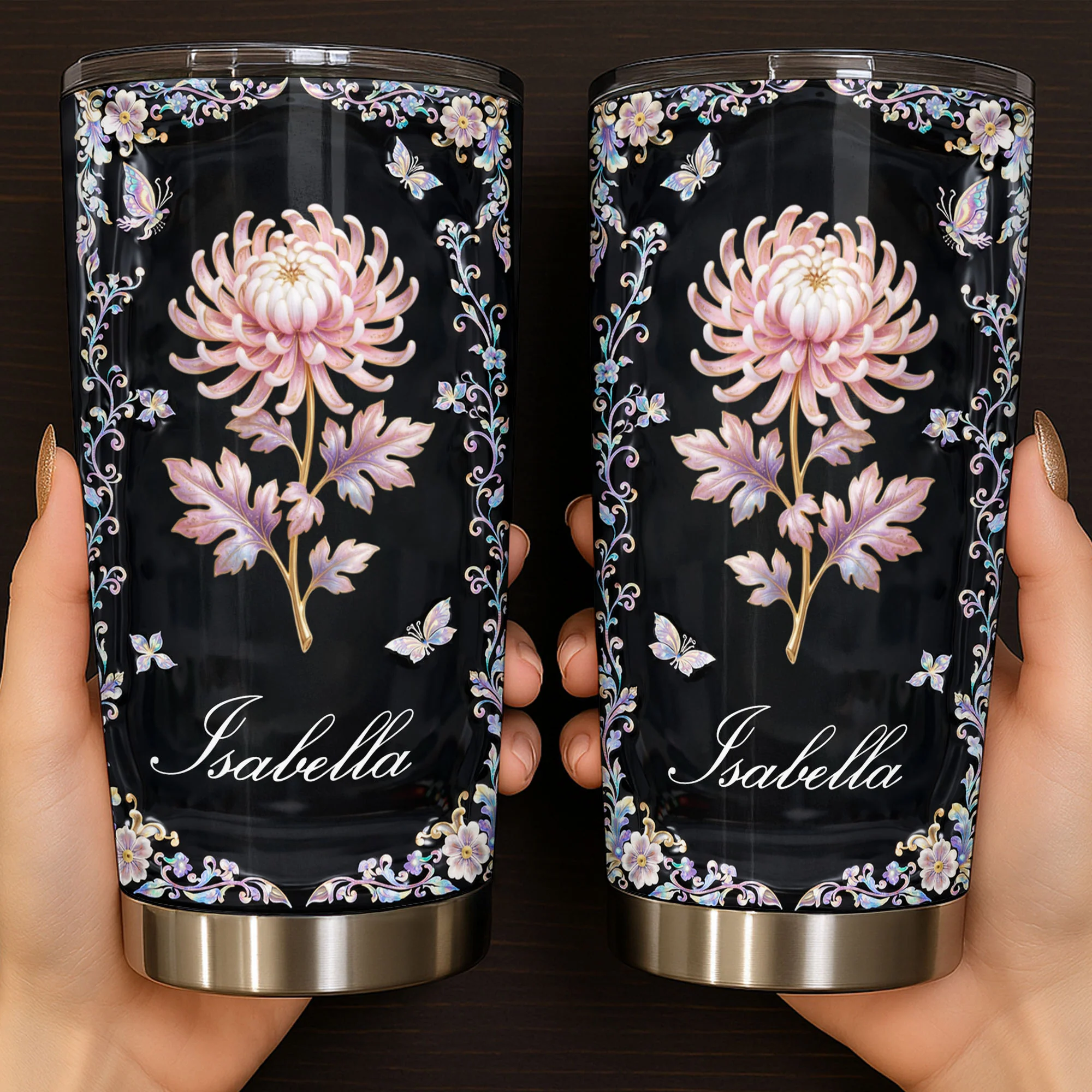 A Beautiful Bloom For A Soul That Shines Bright Chrysanthemum Flower - Personalized Custom Stainless Steel Tumbler 20oz 30oz - HER007_TB - Image 4
