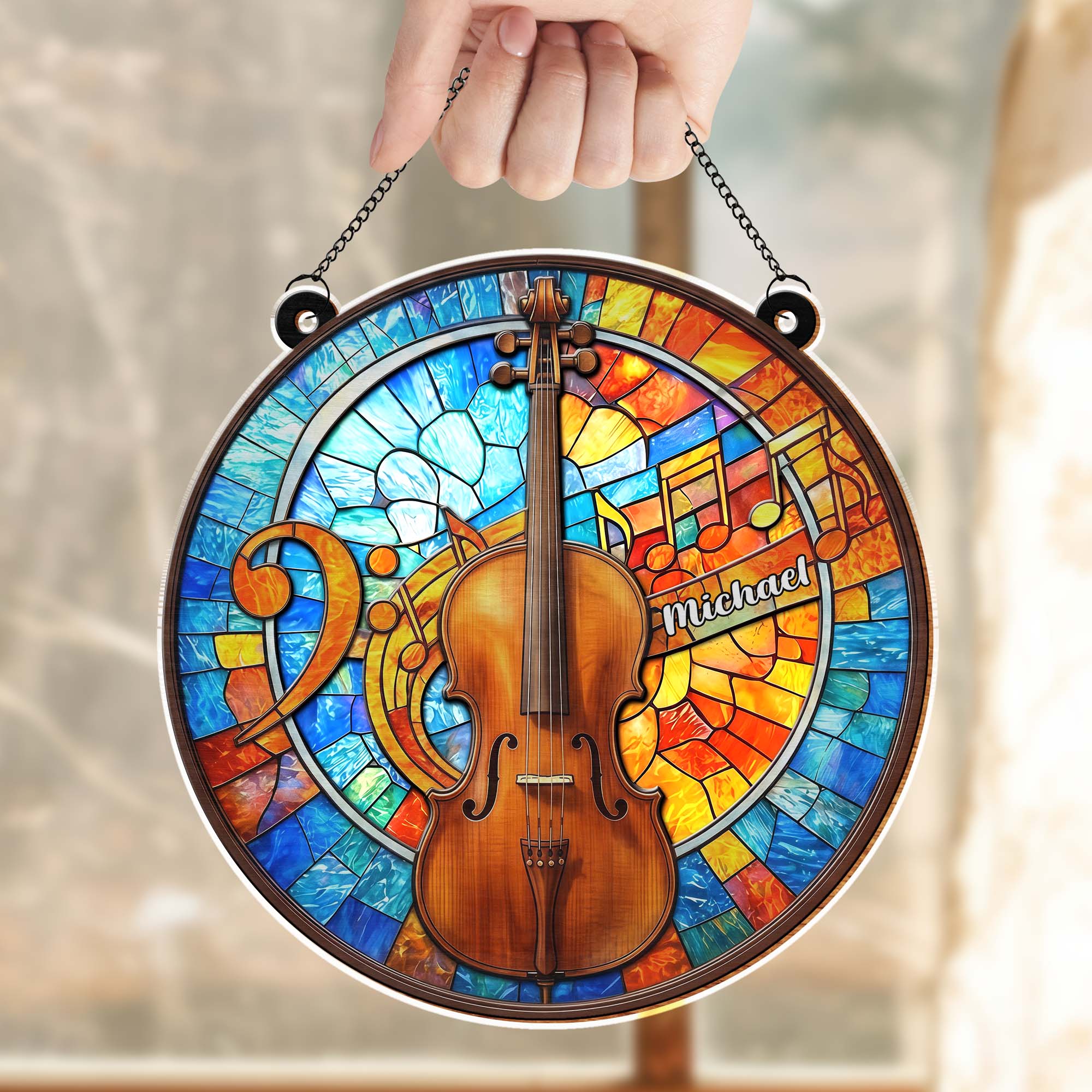 A Beautiful Melody Resonates Heart And Soul Violin Musical Notes Suncatcher - Personalized Custom Suncatcher - MUSIC026_CSUN - Image 6