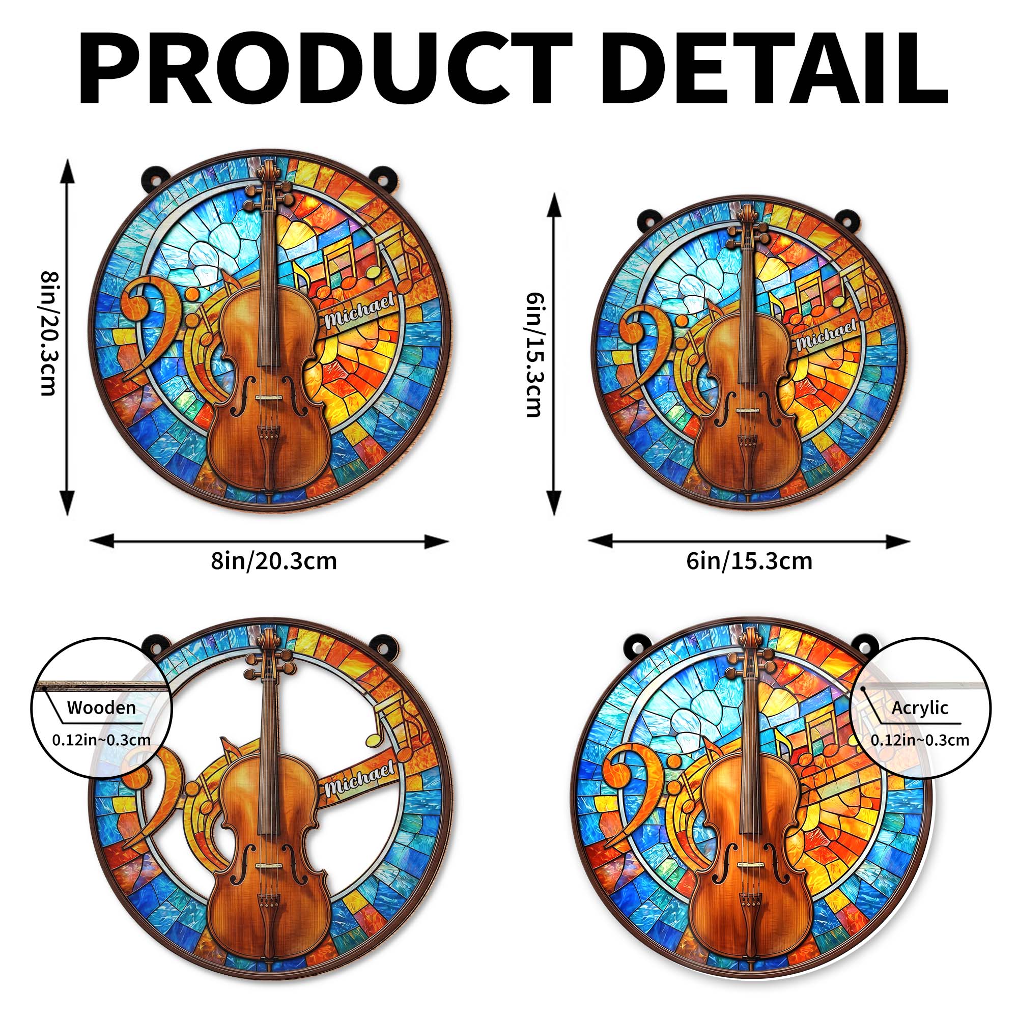 A Beautiful Melody Resonates Heart And Soul Violin Musical Notes Suncatcher - Personalized Custom Suncatcher - MUSIC026_CSUN - Image 7