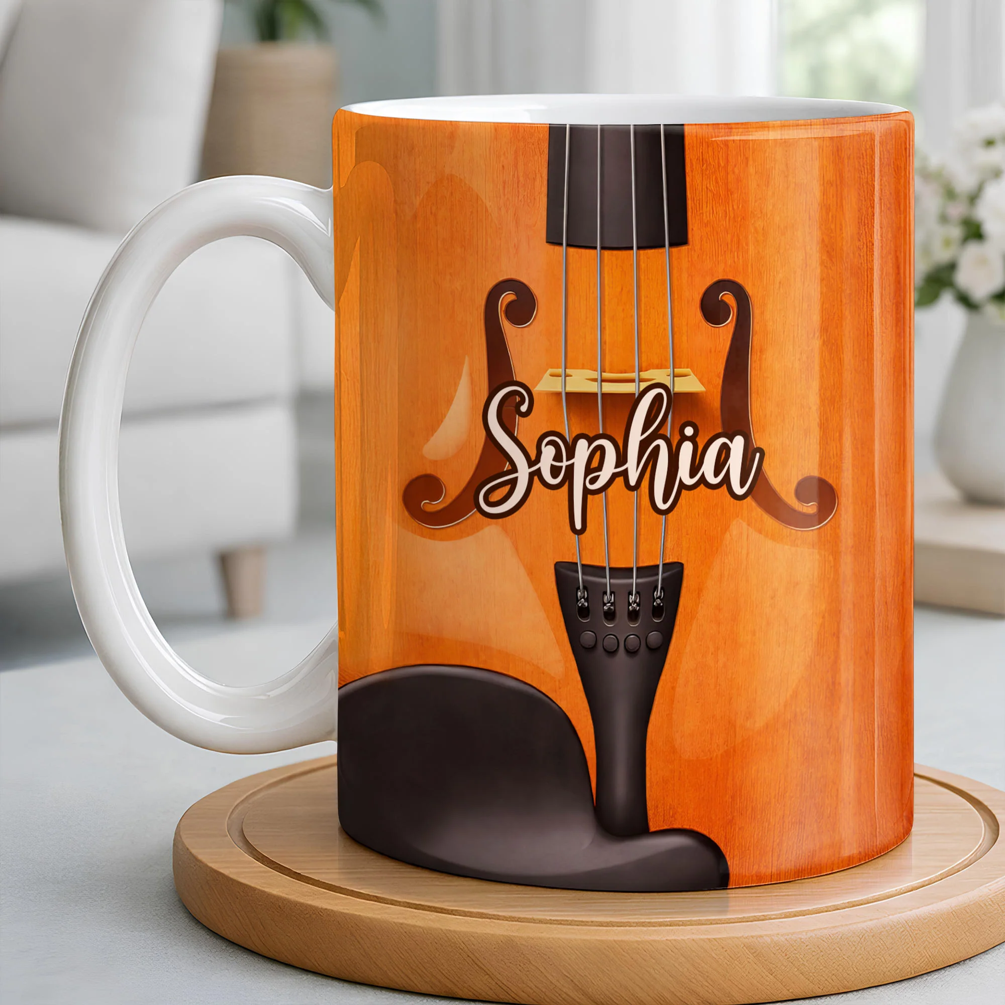 A Beautiful Melody Violin Instrument For Music Lovers - Personalized Custom Coffee Mug - MUSIC020_MG - Image 3