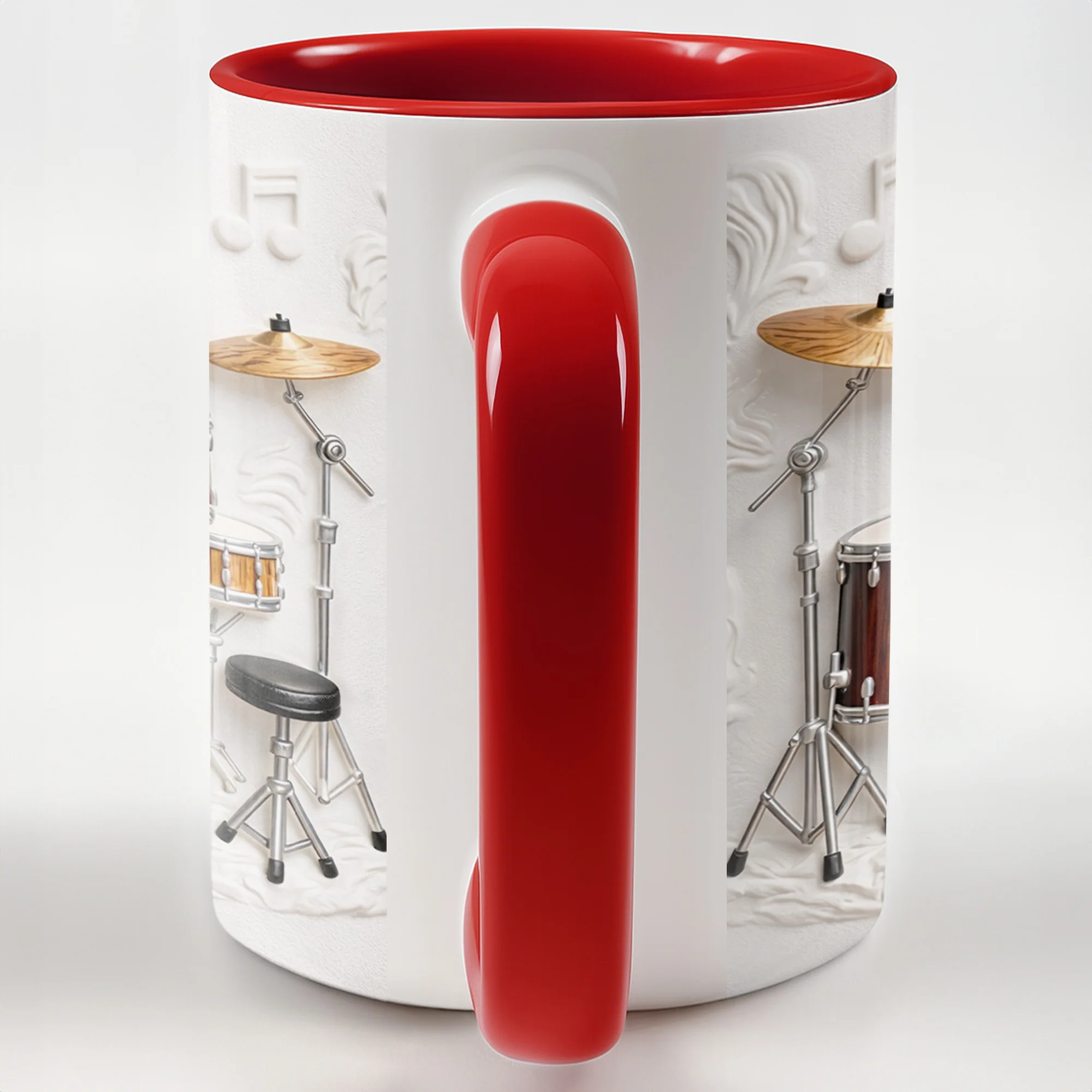 A Drummer's Heart Beats With Rhythm Custom Drum Set And Music Notes - Personalized Custom Accent Mug - JBS135_AMUG - Image 9