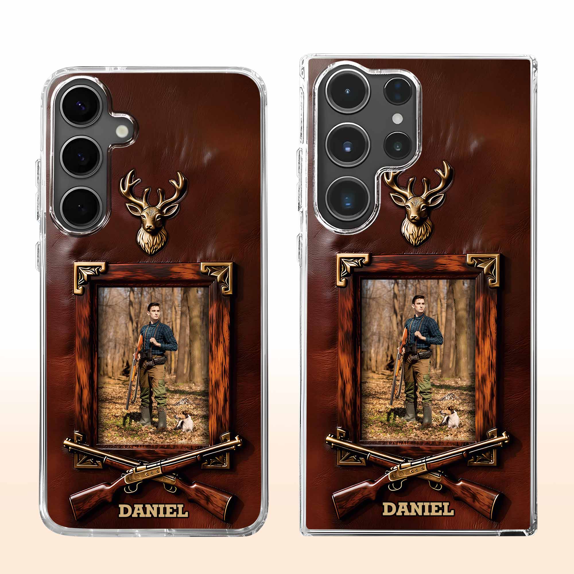 A Hunter And His Loyal Dog Deer Head And Rifles Design - Personalized Clear Phone Case - HTG013_PHC - Image 10
