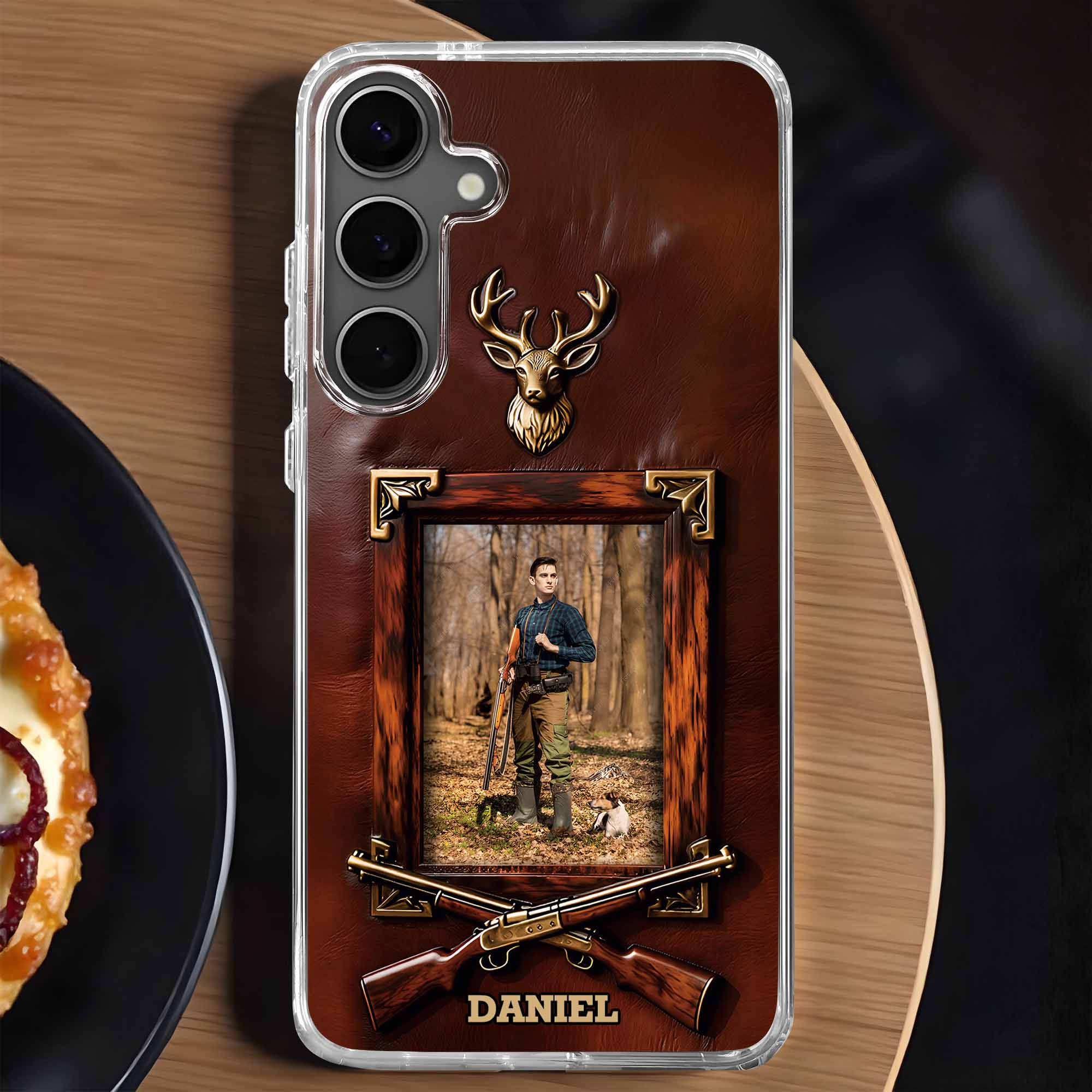 A Hunter And His Loyal Dog Deer Head And Rifles Design - Personalized Clear Phone Case - HTG013_PHC - Image 7
