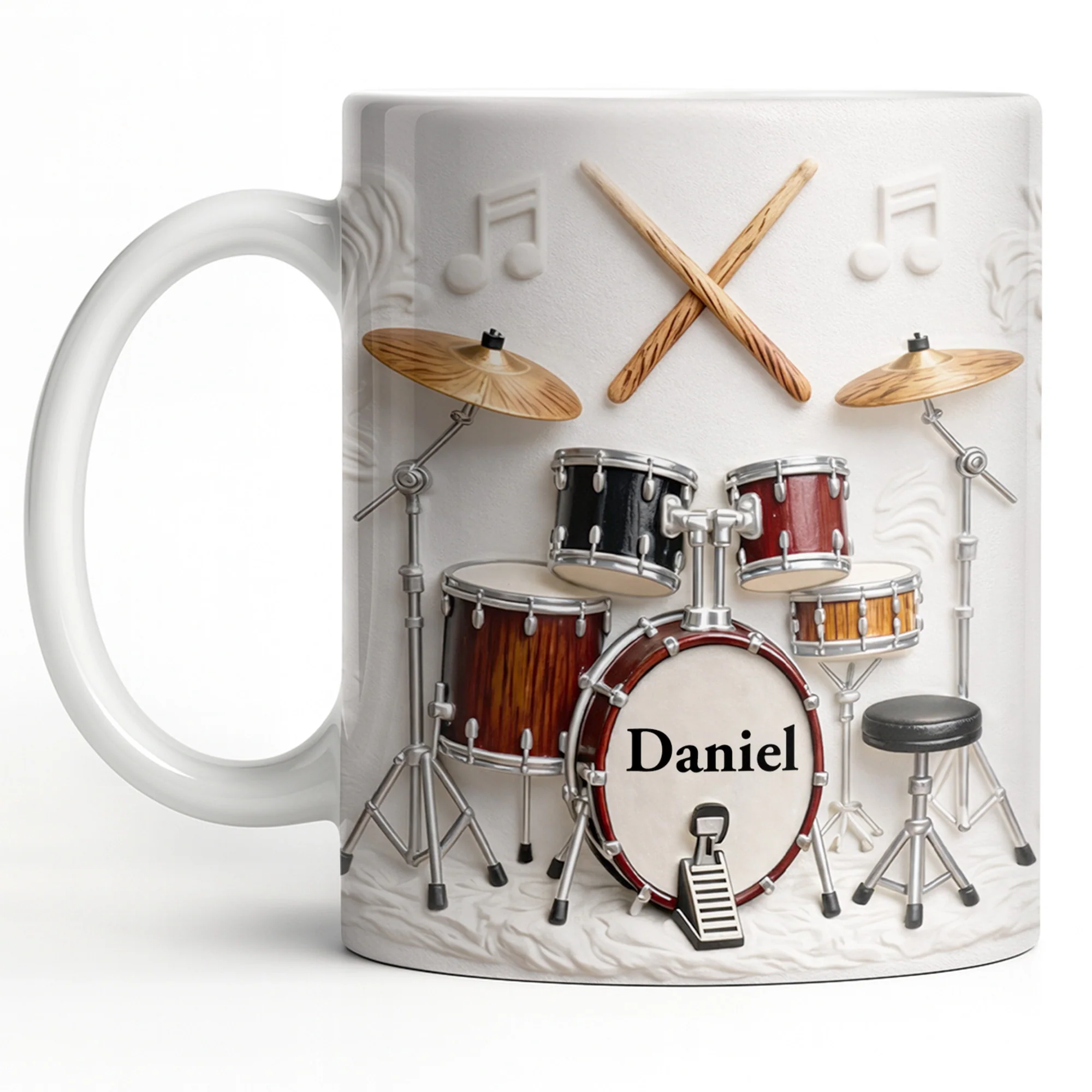 A Life Full Of Rhythm And Beats Drum Kit Set And Drumsticks - Personalized Custom Coffee Mug - JBS135_MG - Image 10