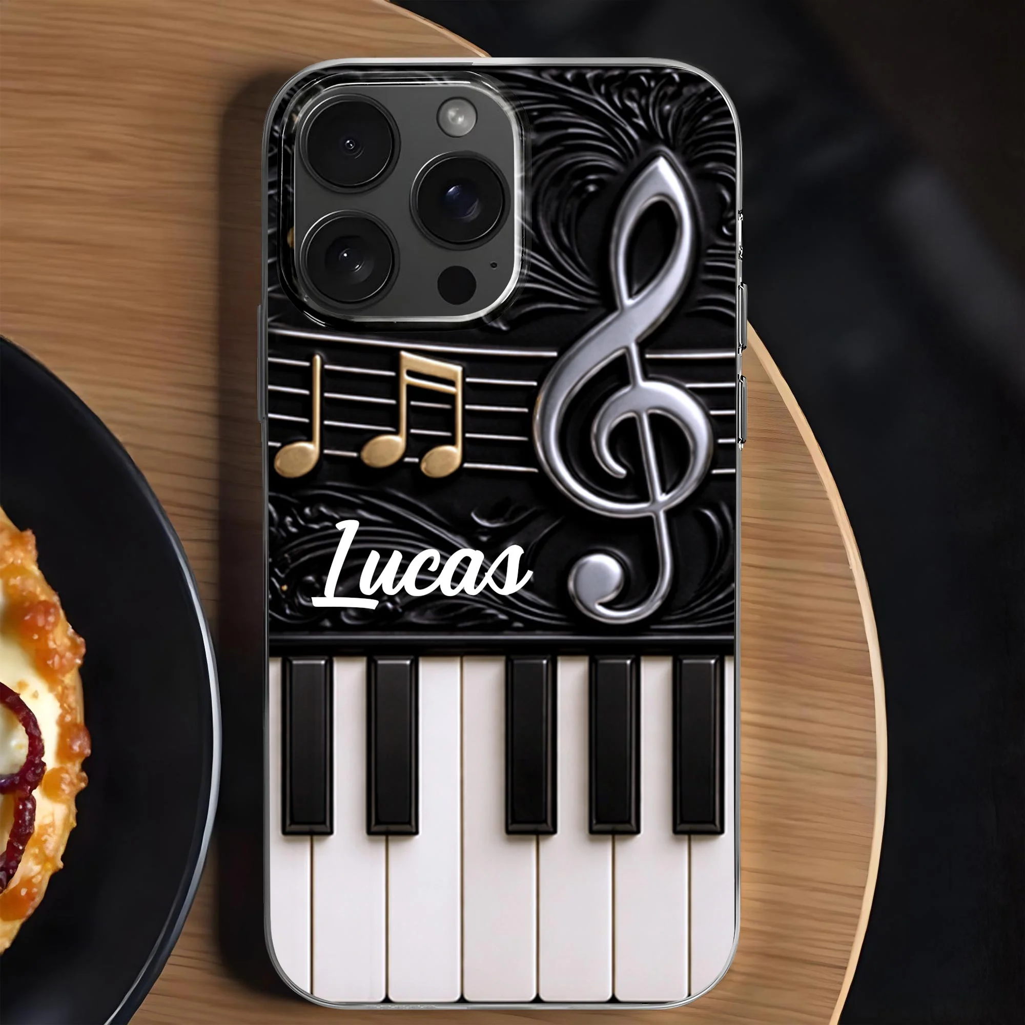 A Life Played In Harmony Piano Keys And Musical Notes Design - Personalized Clear Phone Case - MUSIC024_PHC