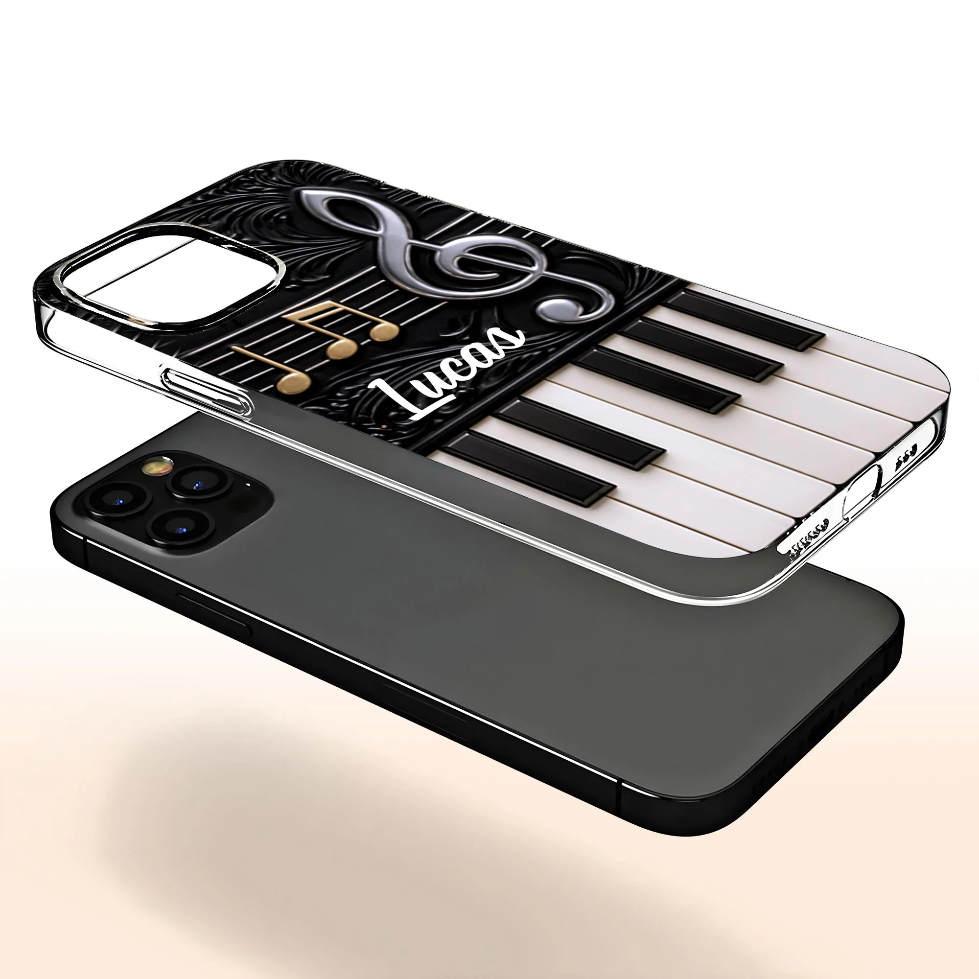A Life Played In Harmony Piano Keys And Musical Notes Design - Personalized Clear Phone Case - MUSIC024_PHC - Image 4