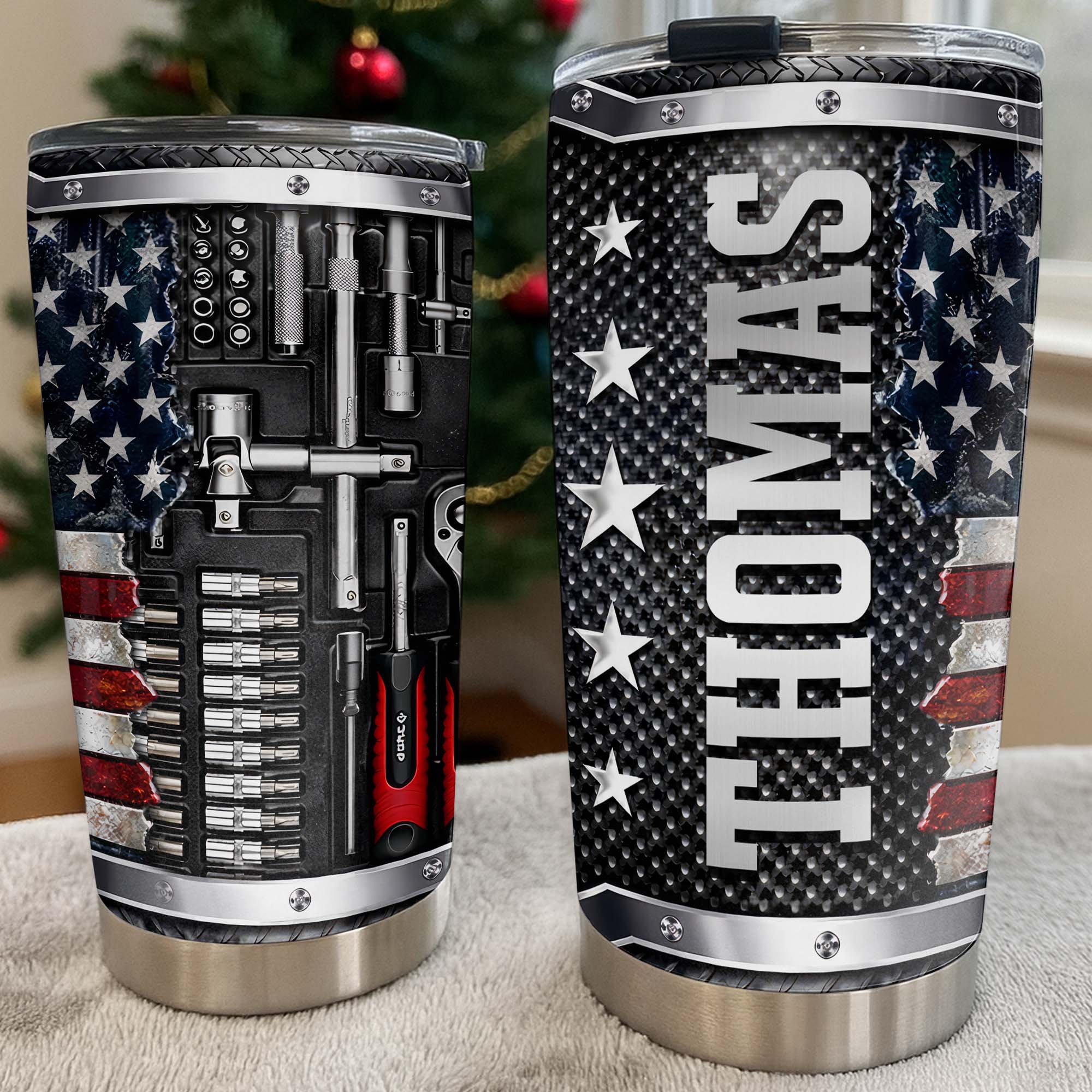 A Master Of His Craft Mechanic Tools And American Flag Design - Personalized Custom Stainless Steel Tumbler 20oz 30oz - JBS131_TB - Image 10
