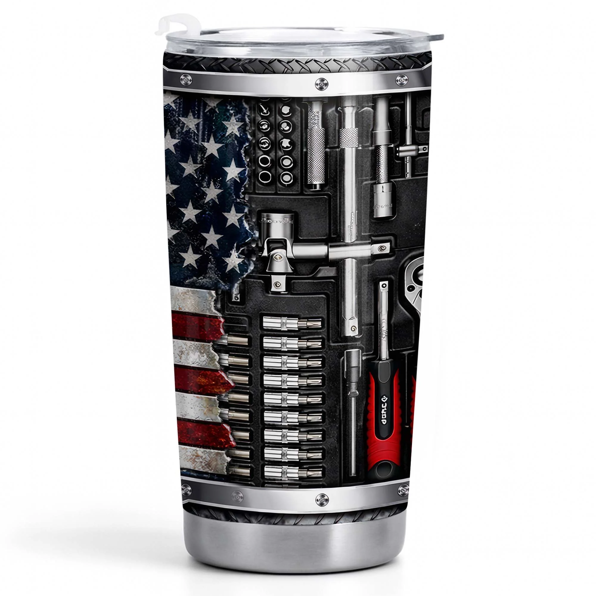 A Master Of His Craft Mechanic Tools And American Flag Design - Personalized Custom Stainless Steel Tumbler 20oz 30oz - JBS131_TB - Image 13
