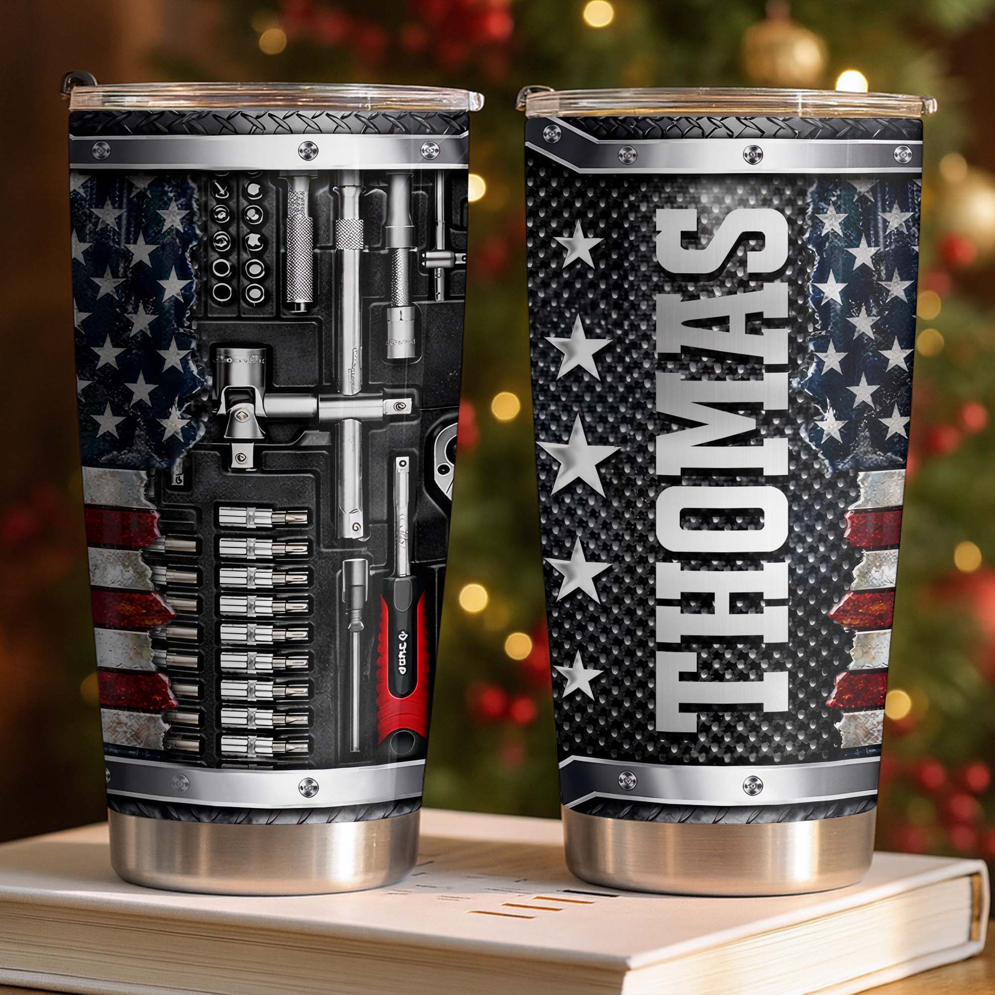 A Master Of His Craft Mechanic Tools And American Flag Design - Personalized Custom Stainless Steel Tumbler 20oz 30oz - JBS131_TB - Image 2