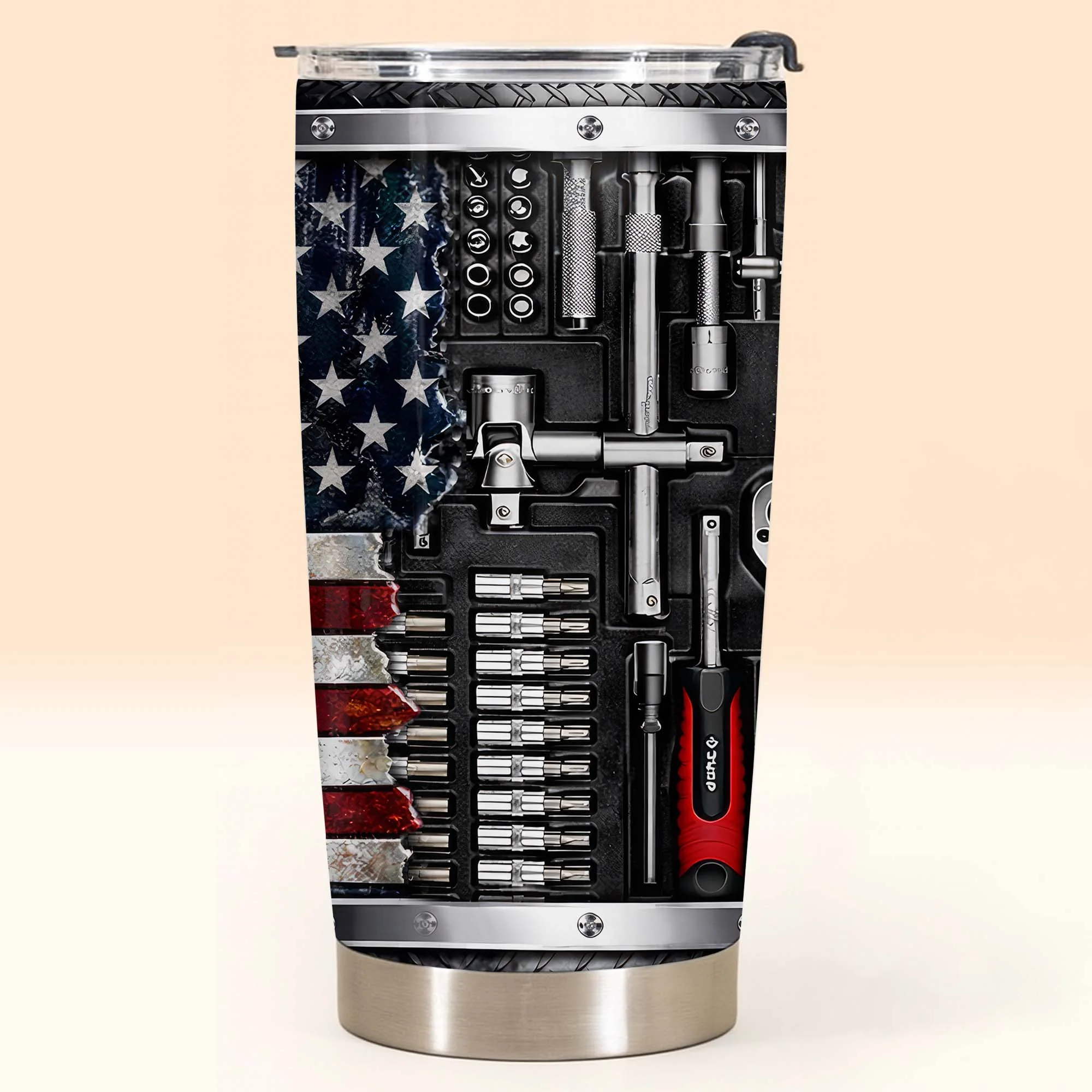 A Master Of His Craft Mechanic Tools And American Flag Design - Personalized Custom Stainless Steel Tumbler 20oz 30oz - JBS131_TB - Image 5