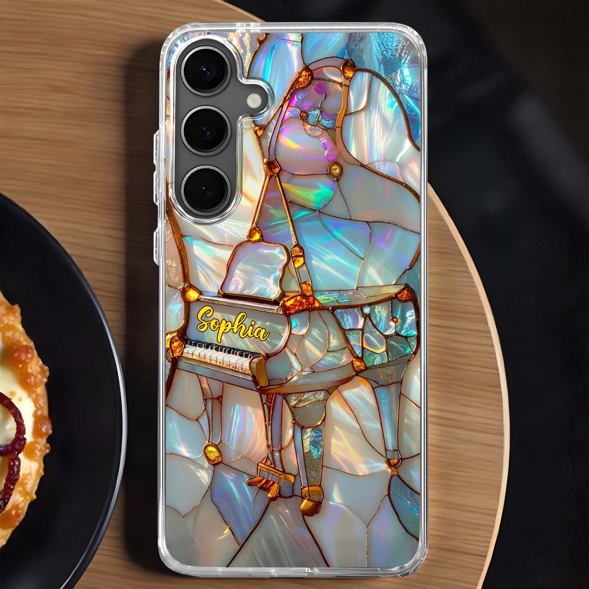 A Melody For The Soul Stained Glass Piano Art - Personalized Clear Phone Case - HOB092_PHC - Image 7