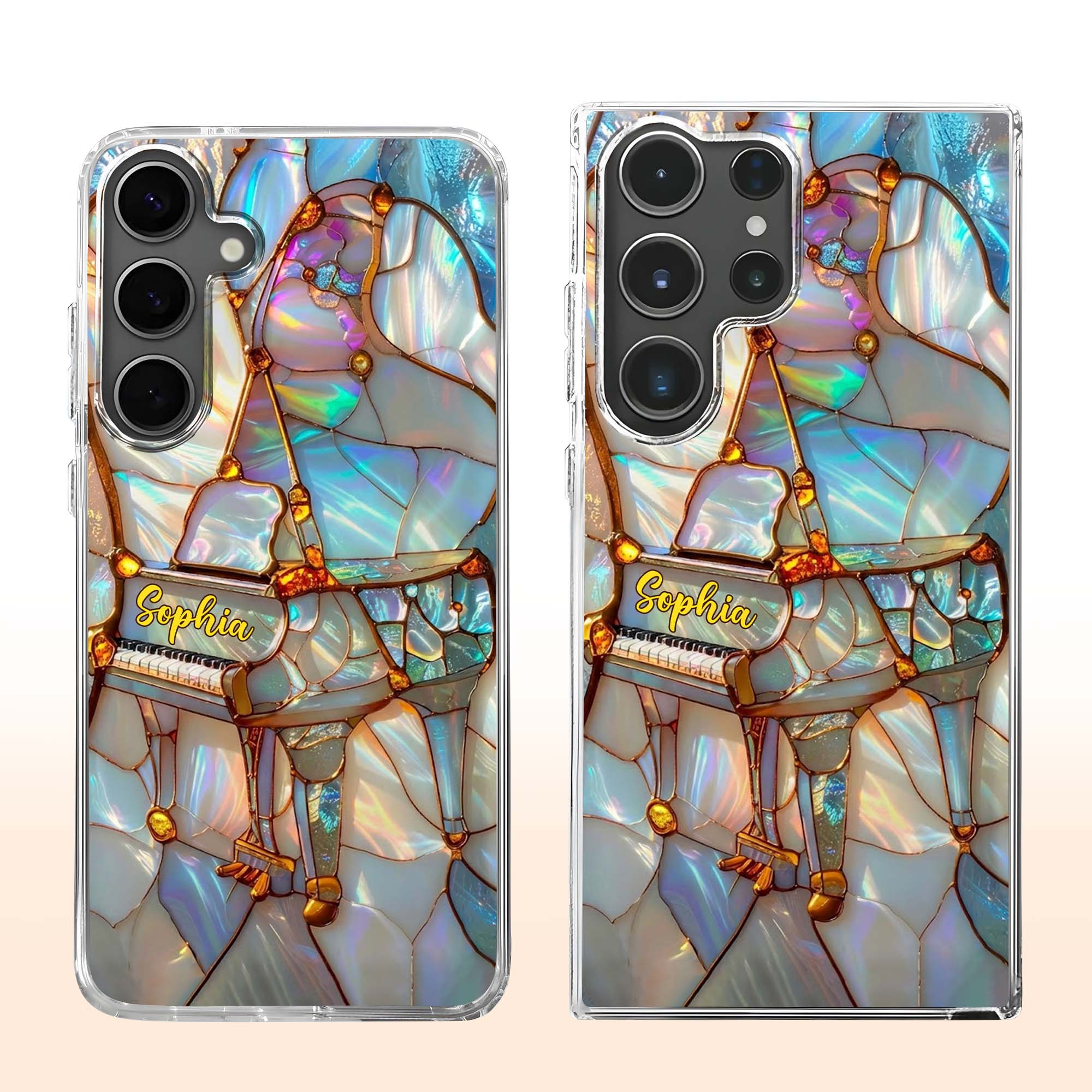 A Melody For The Soul Stained Glass Piano Art - Personalized Clear Phone Case - HOB092_PHC - Image 9