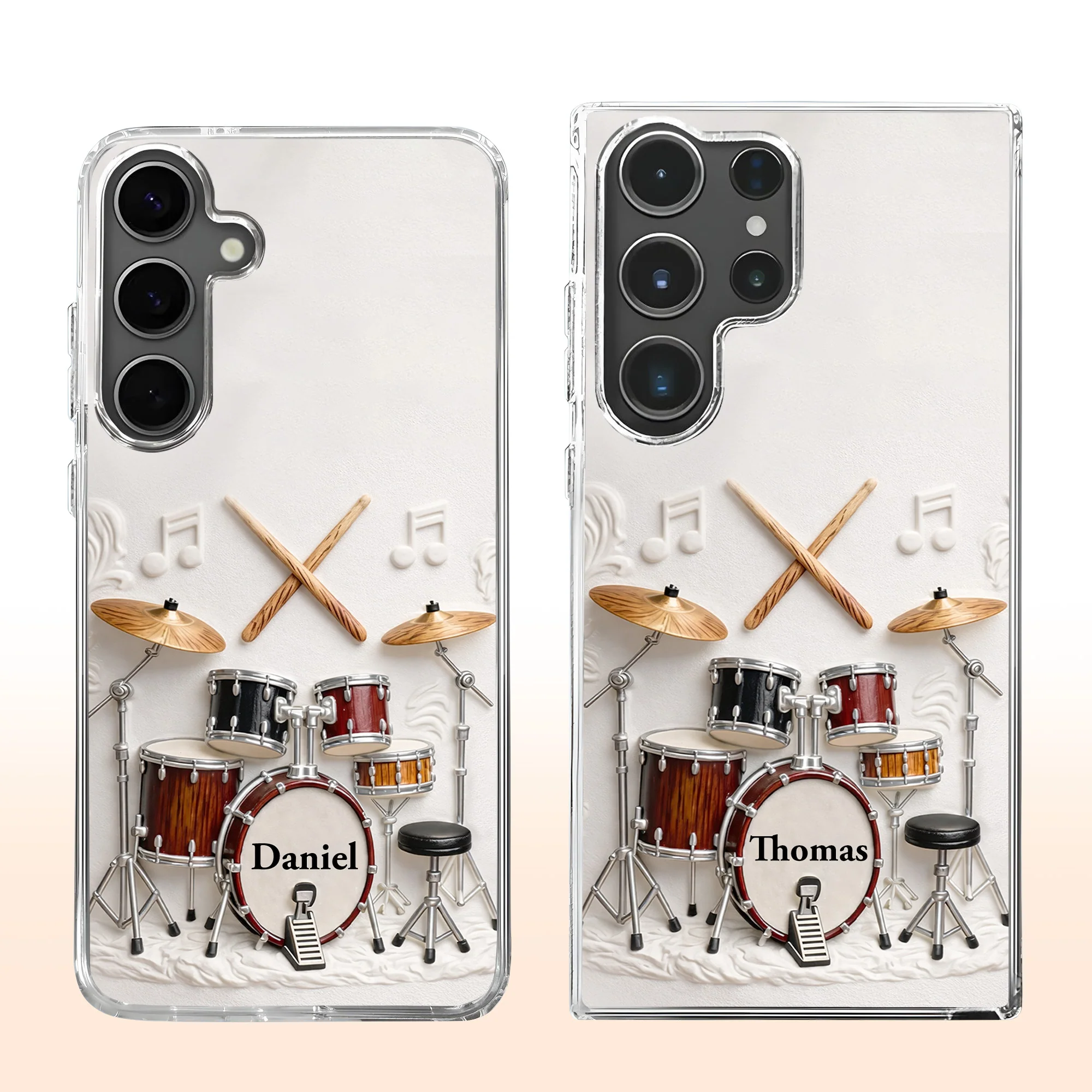A Passion For Rhythm With 3D Drum Kit And Musical Notes - Personalized Clear Phone Case - JBS135_PHC - Image 9
