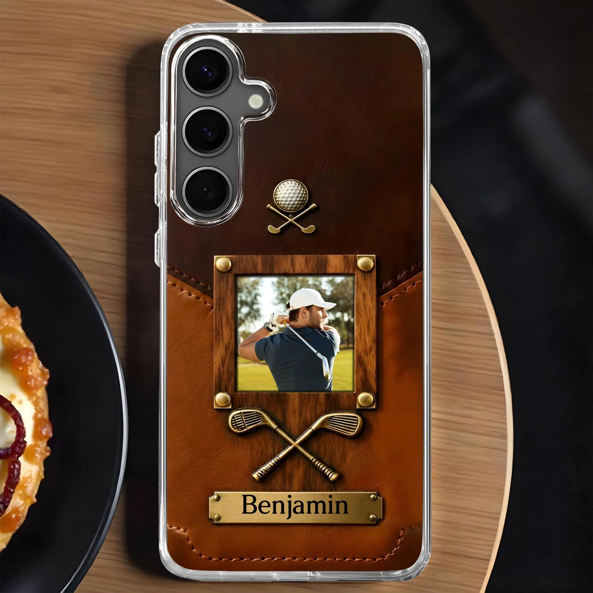 A Passion For The Game Swing For The Soul Leather Style Golf Clubs - Personalized Clear Phone Case - GOLF021_PHC - Image 7