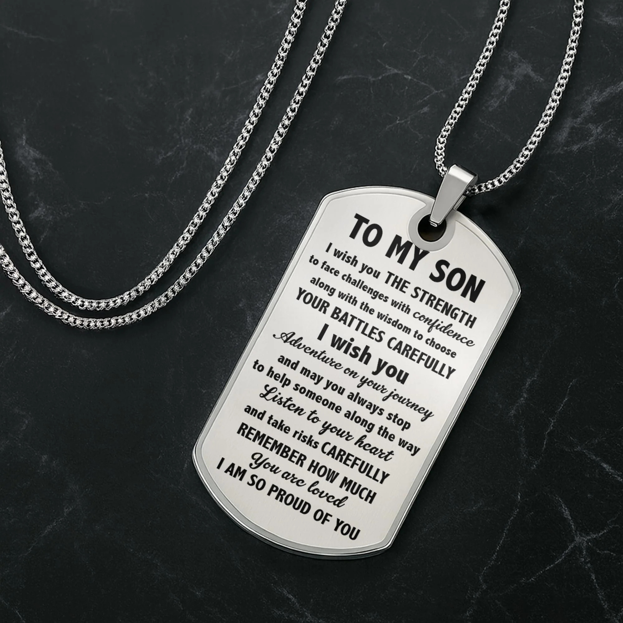 A Sweet Ending To A New Beginning Graduation Cap And Diploma - Personalized Custom Dog Tag Necklace - GRAD034_DTNECK - Image 3