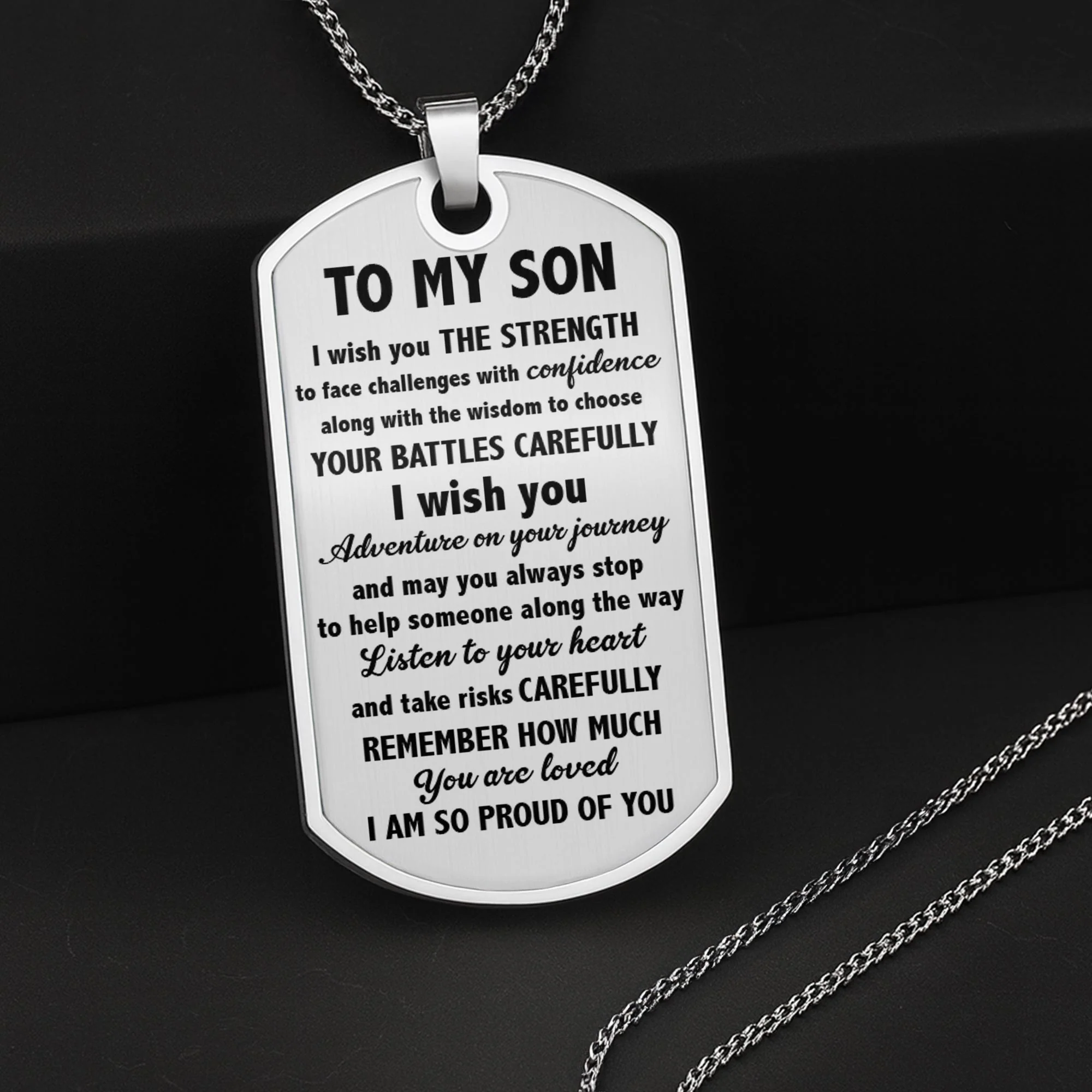 A Sweet Ending To A New Beginning Graduation Cap And Diploma - Personalized Custom Dog Tag Necklace - GRAD034_DTNECK - Image 5