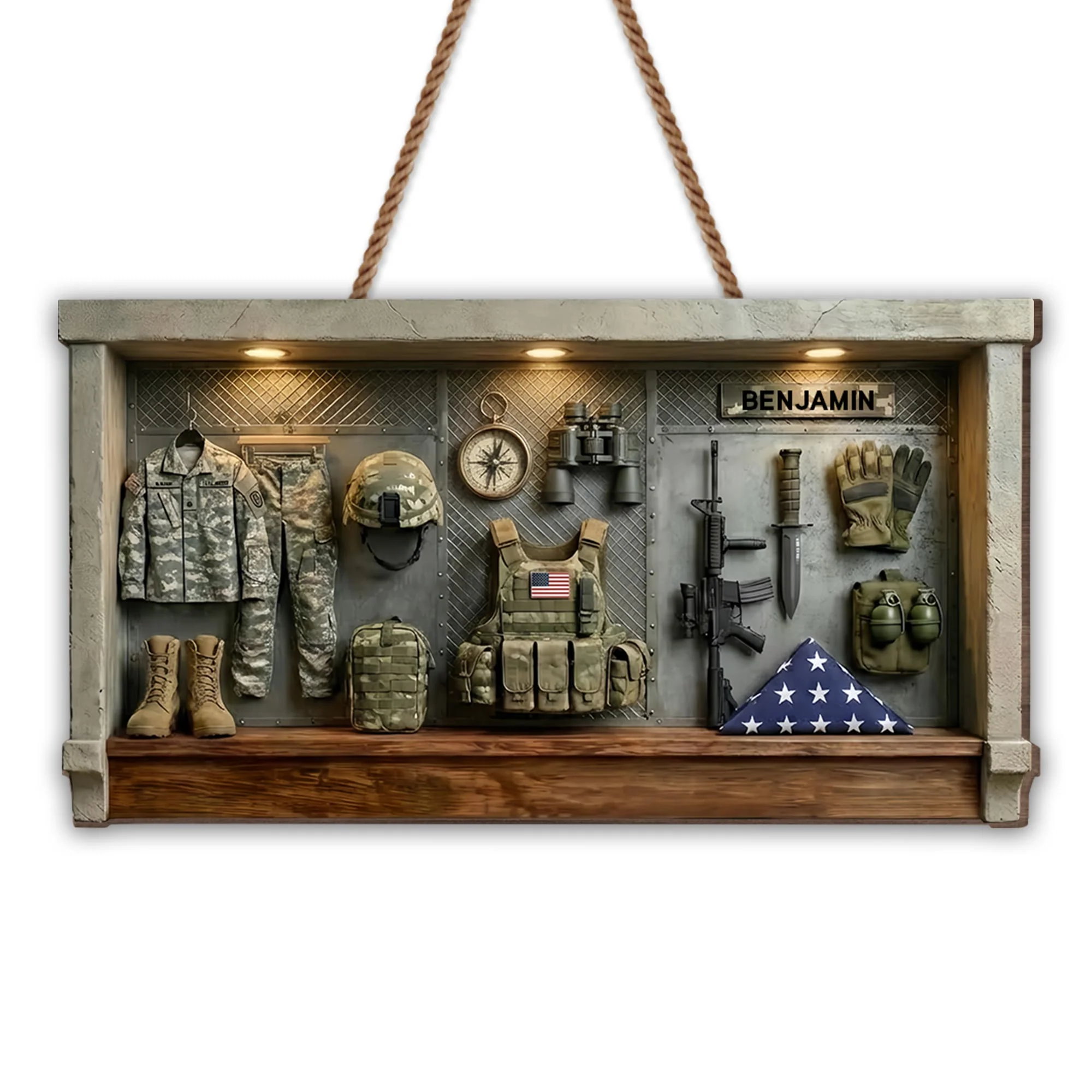 A Tribute To The Brave Military Uniform And Tactical Gear - Personalized Custom Shaped Wood Sign - VTR003_WSIGN - Image 7