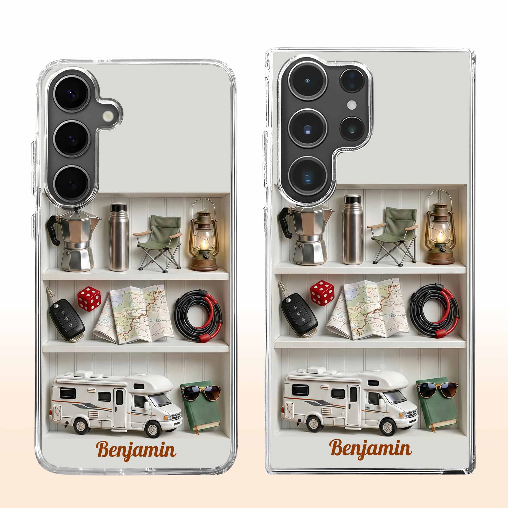 Adventure Awaits RV And Camping Gear Shelf Design - Personalized Clear Phone Case - CAMP011_PHC - Image 10