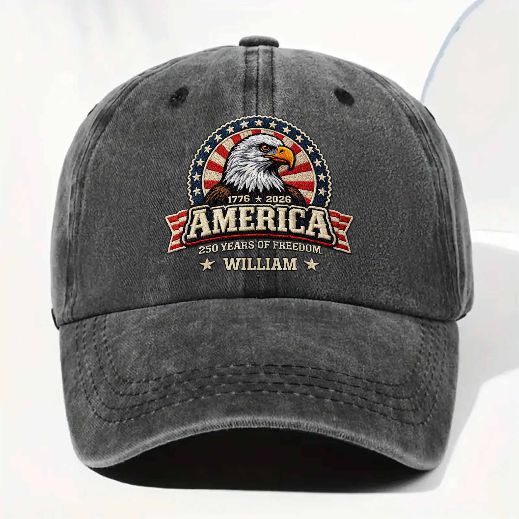 America Years Of Freedom Bald Eagle Shield - Personalized Custom Washed Denim Cap - INDE101_WDCAP - Image 14