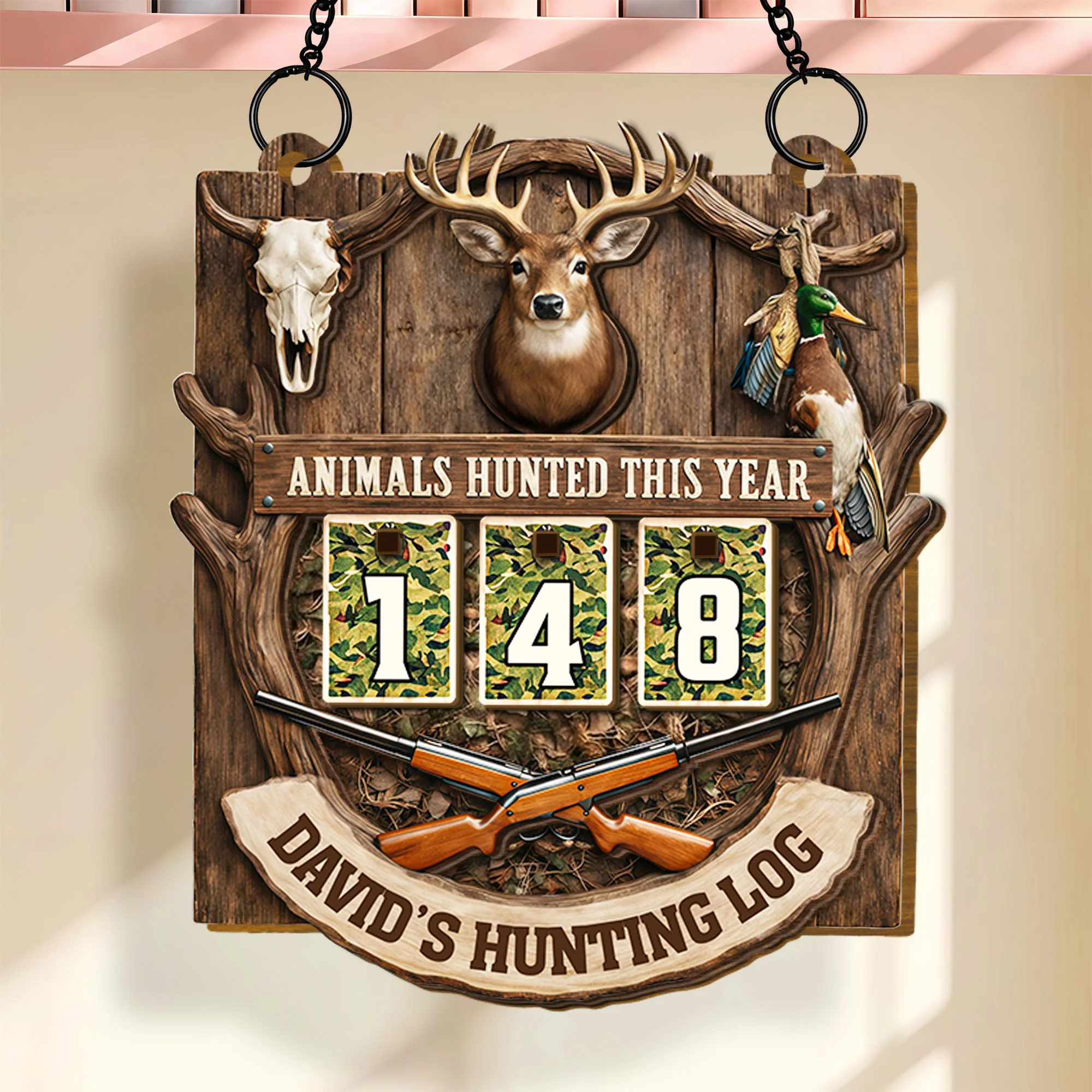 Animals Hunted This Year Hunting Log Personalized Deer And Duck Tracker - Personalized Custom Tracker Sign - HTG017_TRASIG