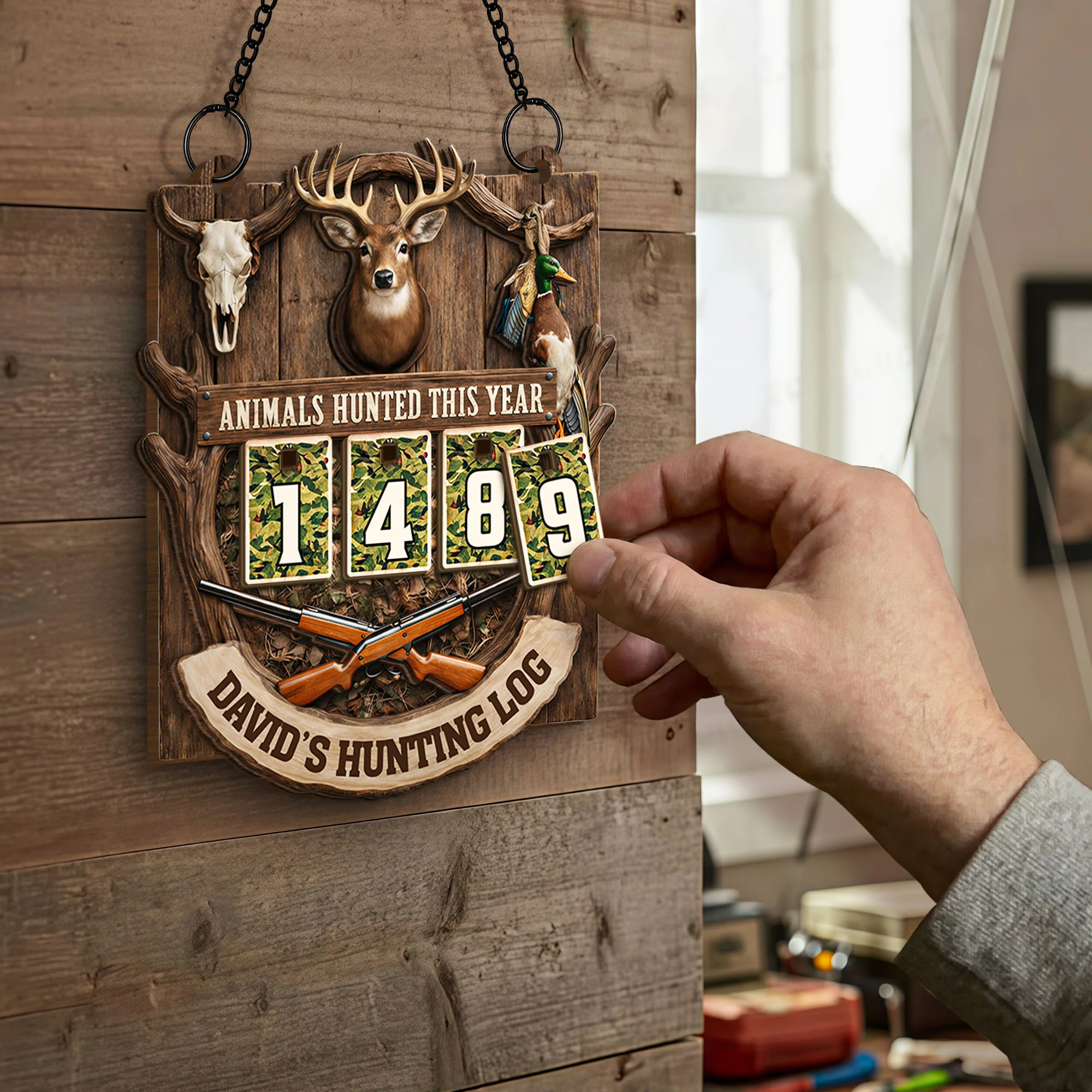 Animals Hunted This Year Hunting Log Personalized Deer And Duck Tracker - Personalized Custom Tracker Sign - HTG017_TRASIG - Image 2