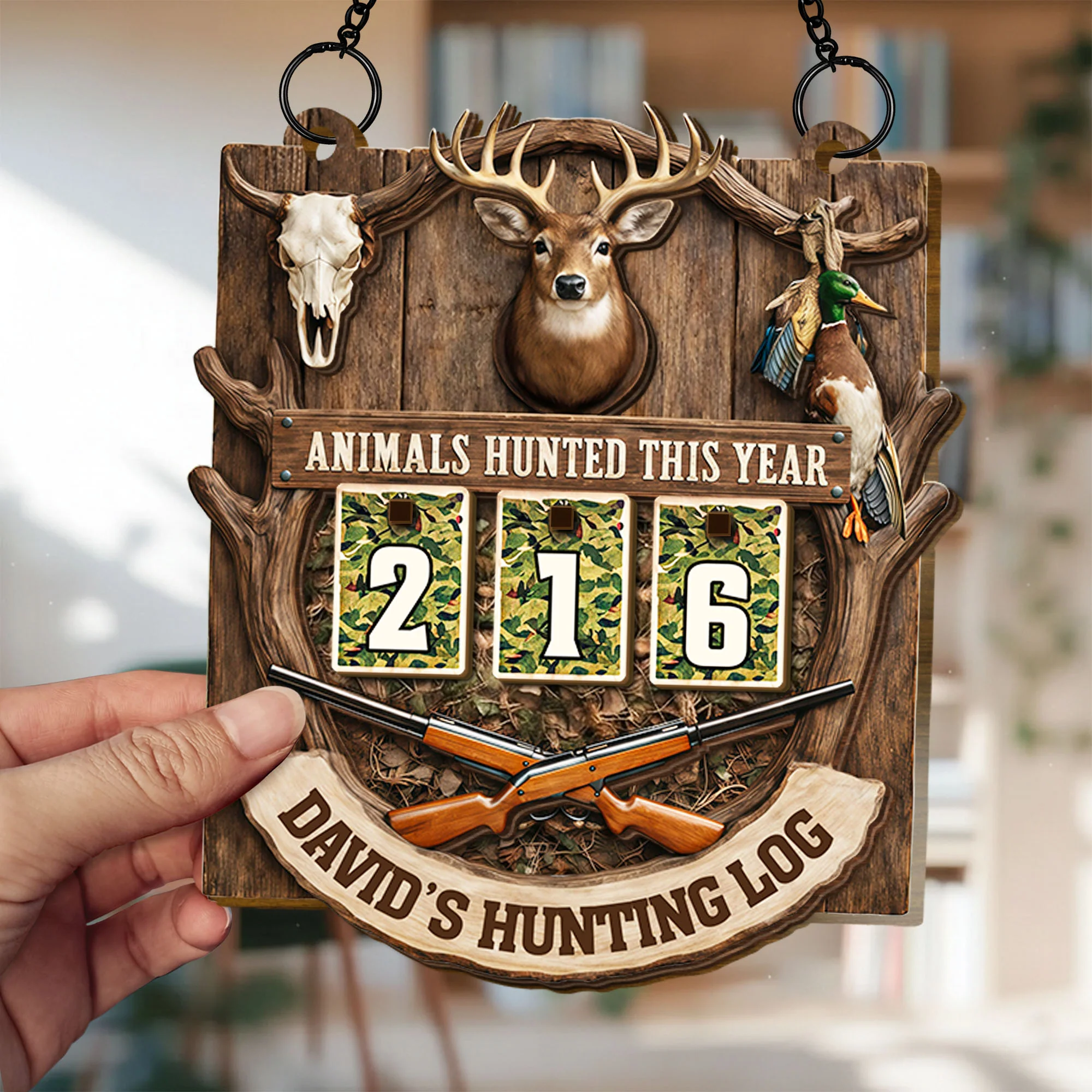 Animals Hunted This Year Hunting Log Personalized Deer And Duck Tracker - Personalized Custom Tracker Sign - HTG017_TRASIG - Image 3