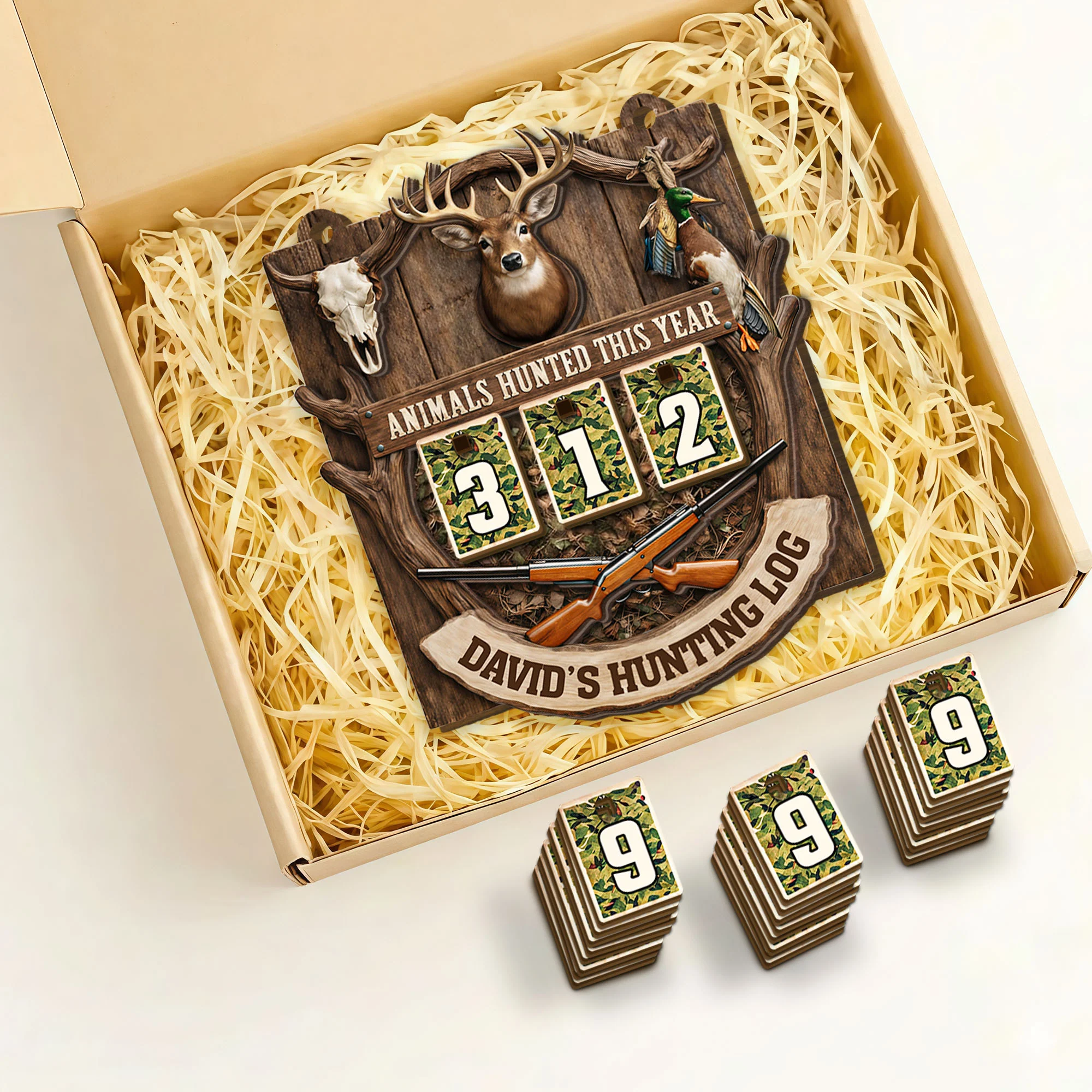 Animals Hunted This Year Hunting Log Personalized Deer And Duck Tracker - Personalized Custom Tracker Sign - HTG017_TRASIG - Image 4