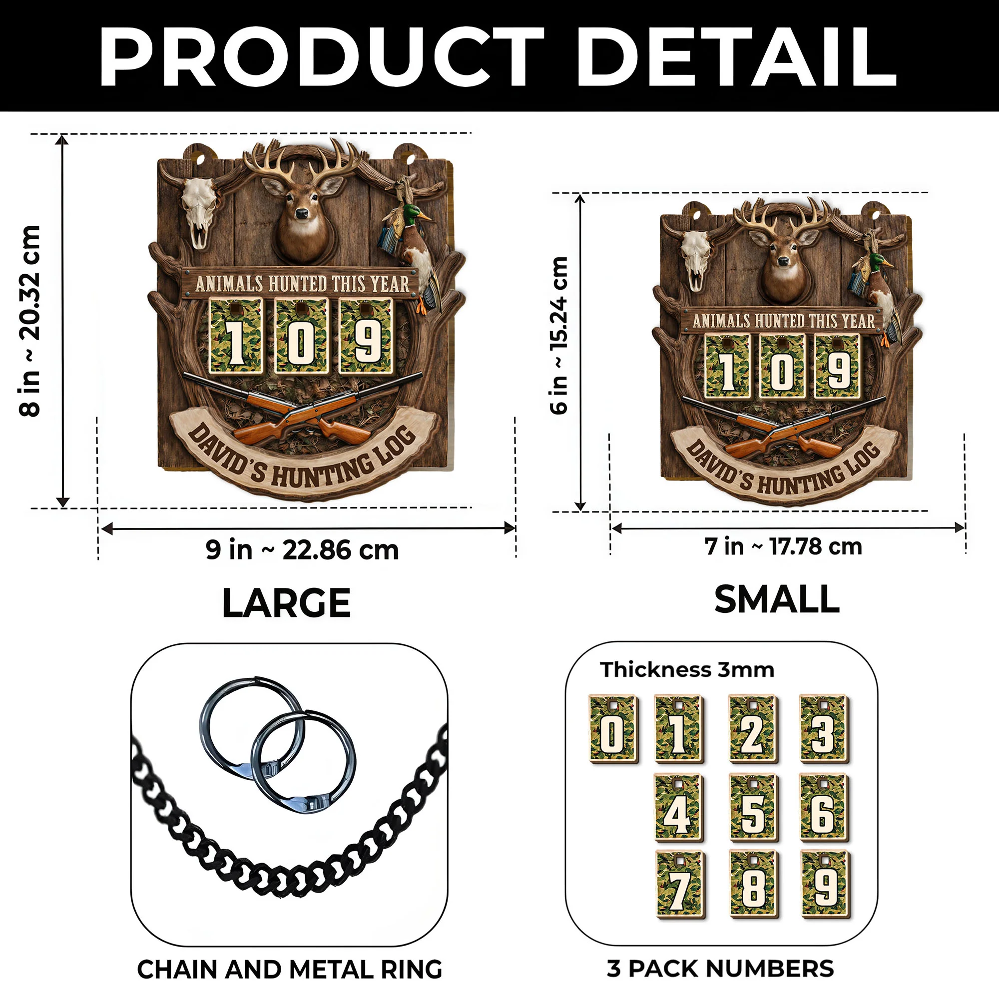Animals Hunted This Year Hunting Log Personalized Deer And Duck Tracker - Personalized Custom Tracker Sign - HTG017_TRASIG - Image 6