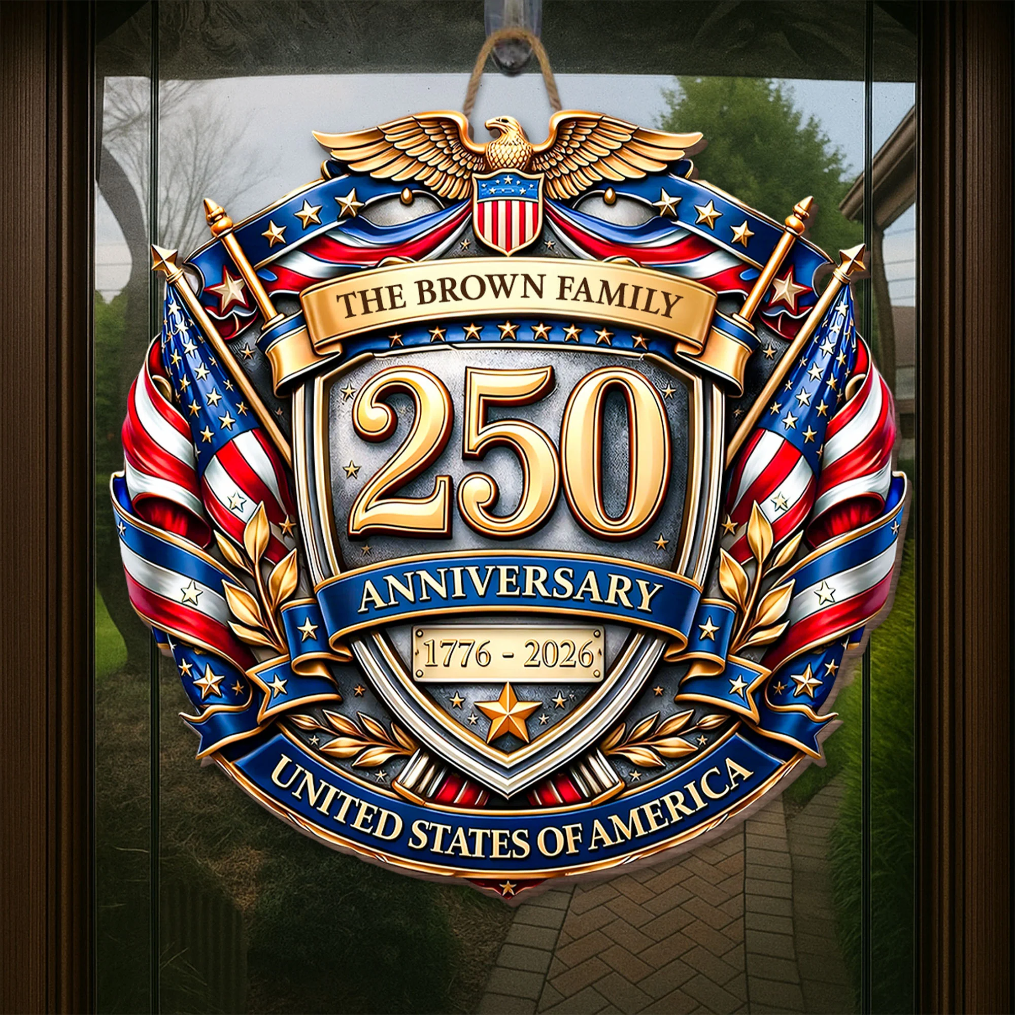 Anniversary United States Of America Eagle Shield And Flag - Personalized Custom Shaped Wood Sign - INDE094_WSIGN - Image 5