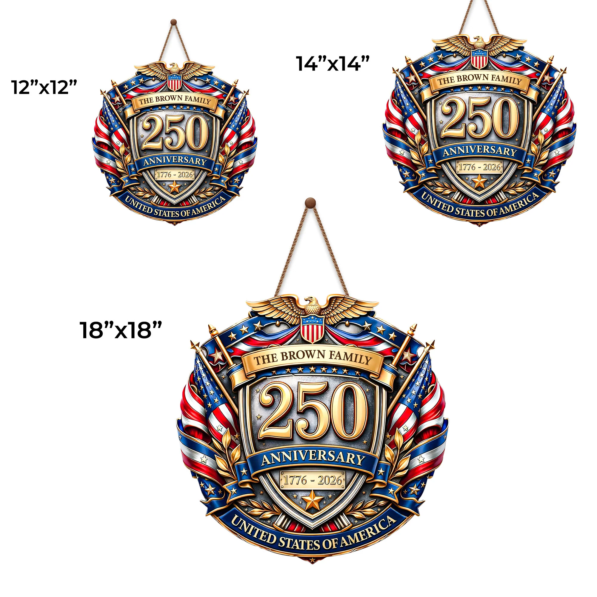 Anniversary United States Of America Eagle Shield And Flag - Personalized Custom Shaped Wood Sign - INDE094_WSIGN - Image 6