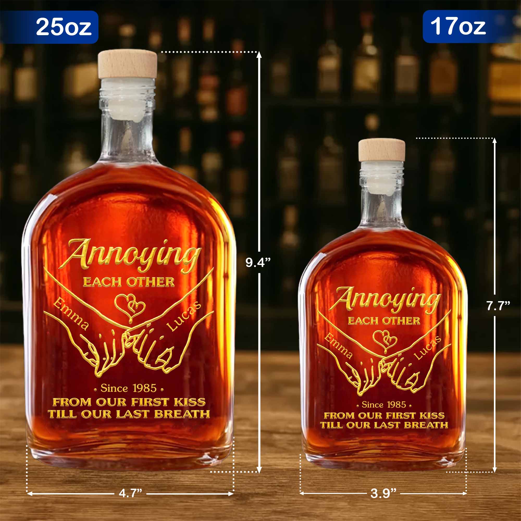 Annoying Each Other Holding Hands From Our First Kiss Till Our Last Breath - Personalized Whiskey Bottle - CPL1331_WHIBA - Image 5