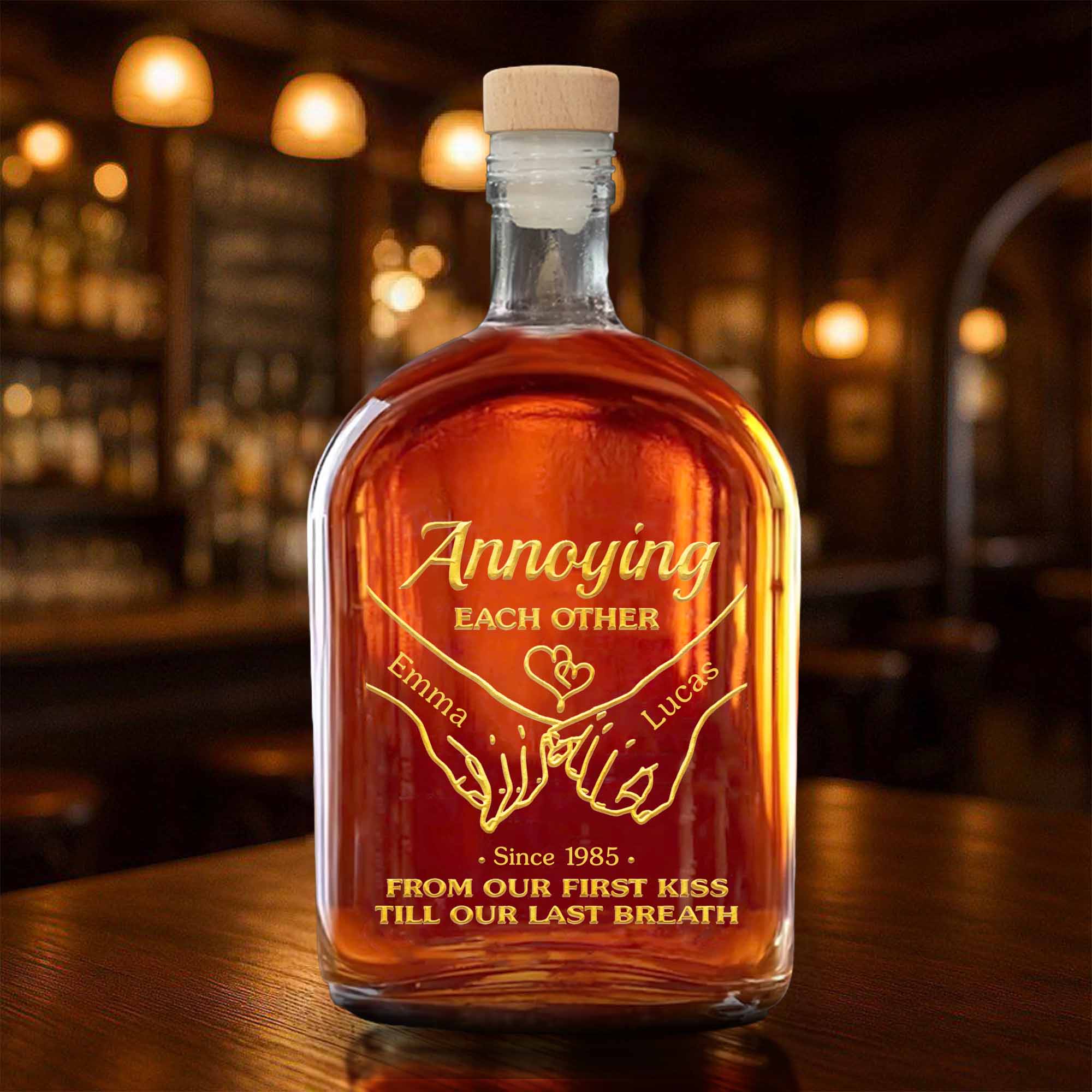 Annoying Each Other Holding Hands From Our First Kiss Till Our Last Breath - Personalized Whiskey Bottle - CPL1331_WHIBA - Image 8