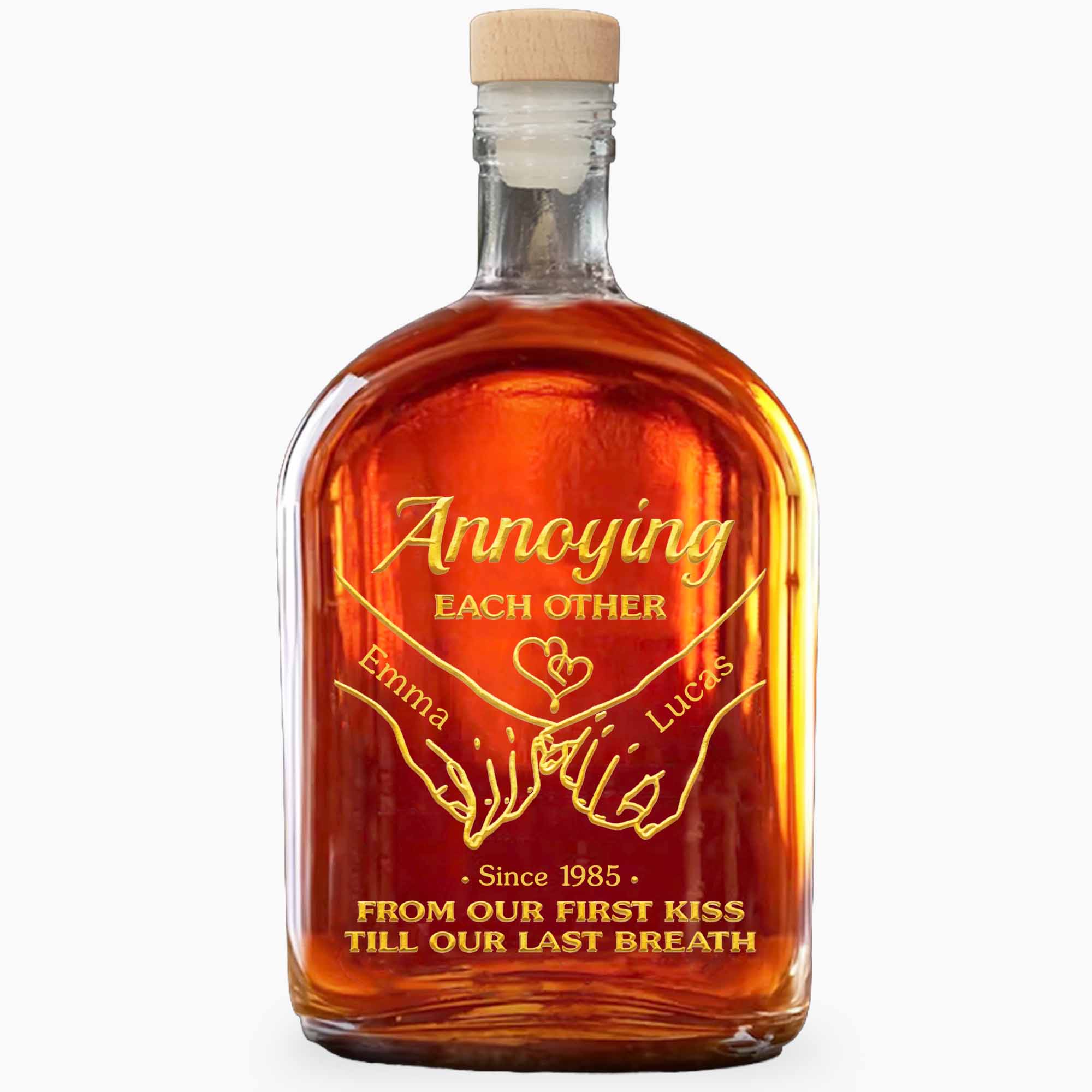 Annoying Each Other Holding Hands From Our First Kiss Till Our Last Breath - Personalized Whiskey Bottle - CPL1331_WHIBA - Image 9
