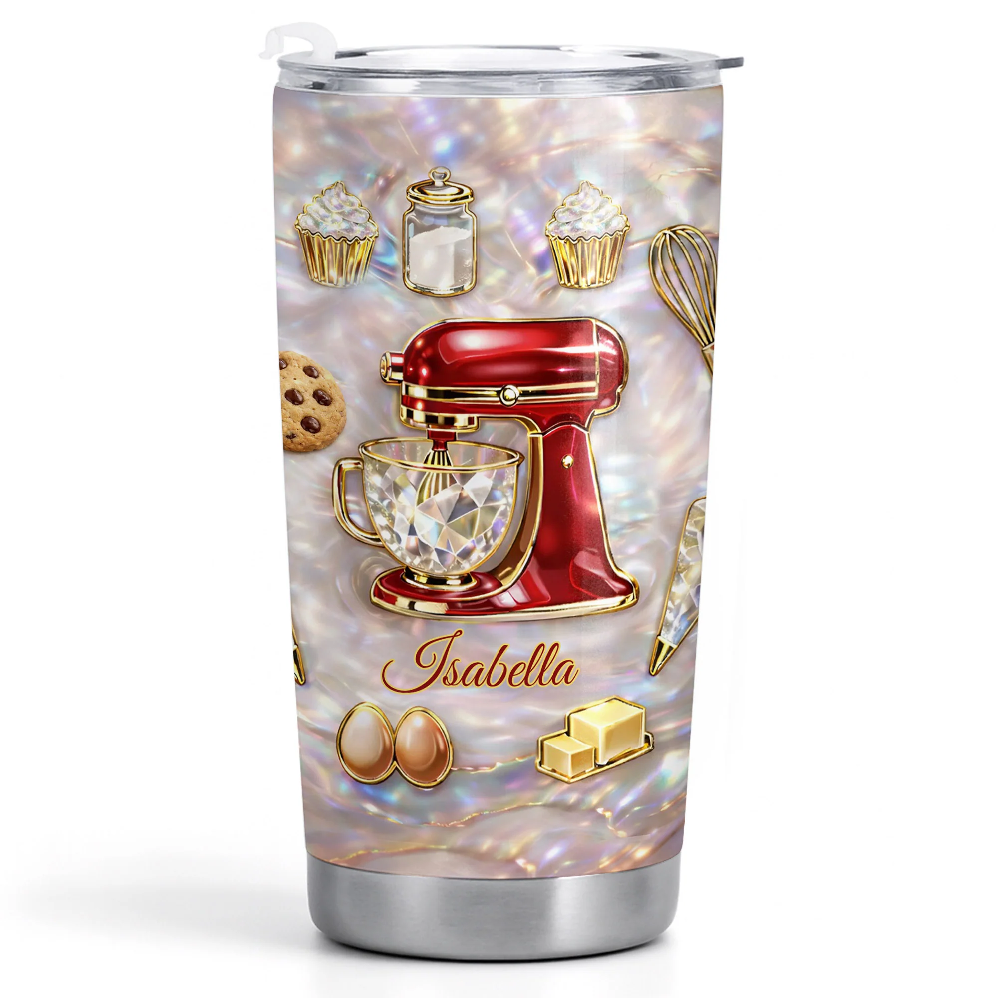 Baking With Love Red Stand Mixer And Cupcakes - Personalized Custom Stainless Steel Tumbler 20oz 30oz - HOB130_TB - Image 12