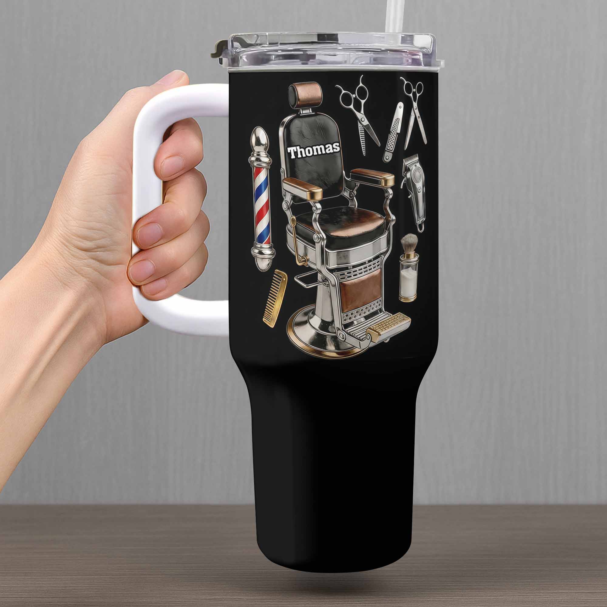 Barber Nutrition Facts Amazing Barber Chair And Tools Design - Personalized 40oz Tumbler With Straw - JBS133_TBS - Image 13