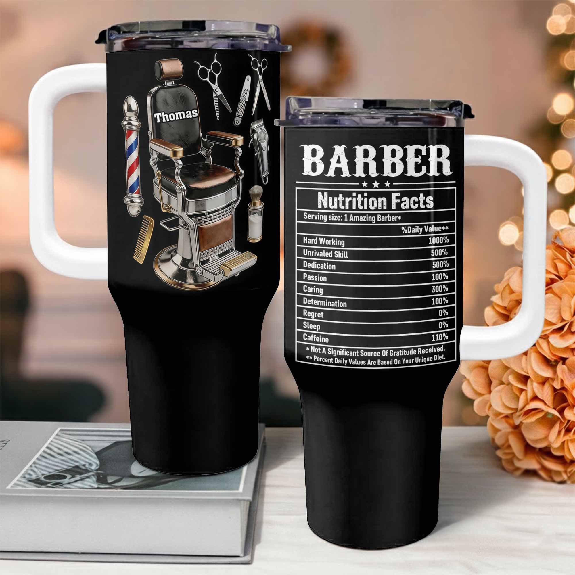 Barber Nutrition Facts Amazing Barber Chair And Tools Design - Personalized 40oz Tumbler With Straw - JBS133_TBS - Image 4