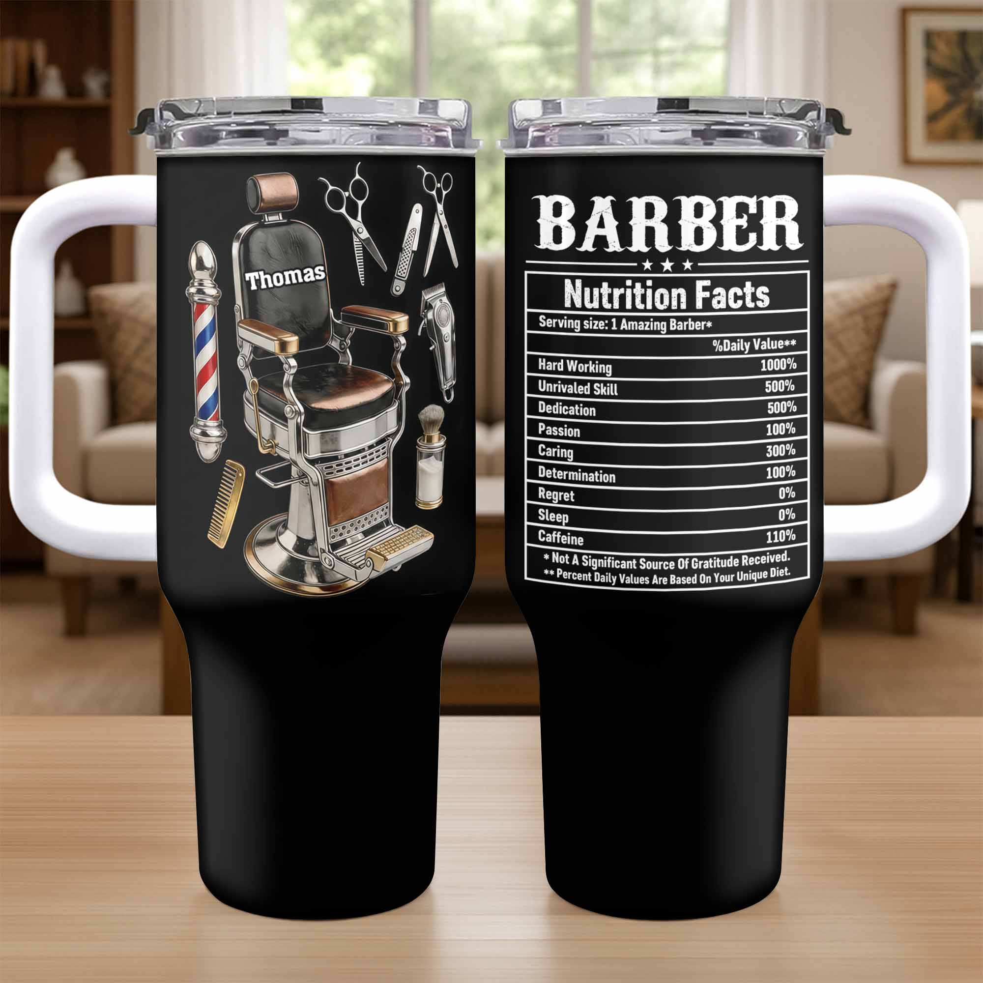 Barber Nutrition Facts Amazing Barber Chair And Tools Design - Personalized 40oz Tumbler With Straw - JBS133_TBS - Image 5