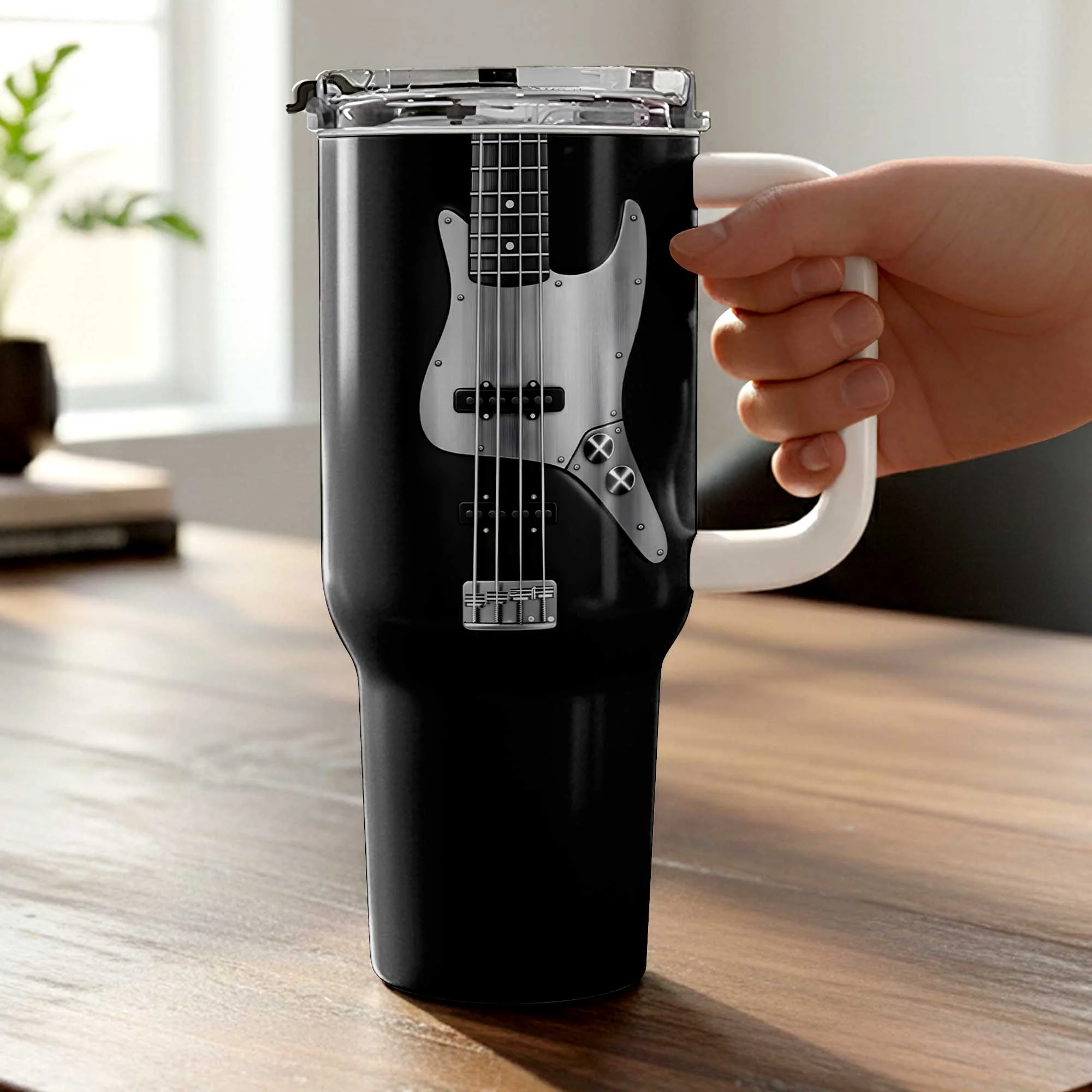 Bassist Nutrition Facts Talented Human Bass Guitar Design - Personalized 40oz Tumbler With Straw - MUSIC010_TBS - Image 14