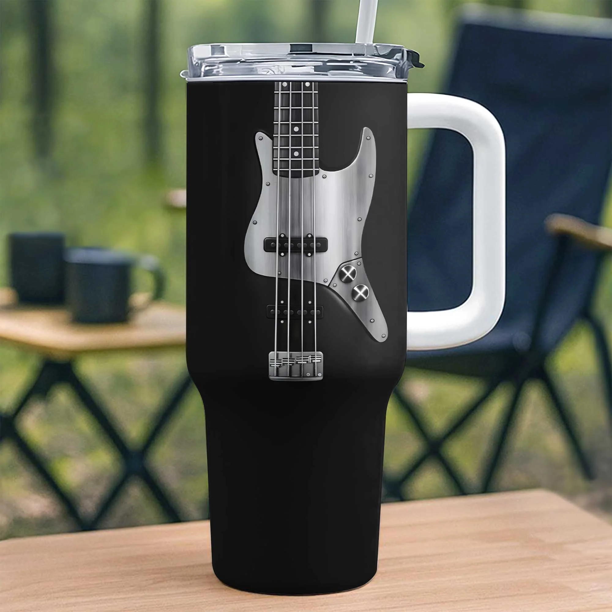 Bassist Nutrition Facts Talented Human Bass Guitar Design - Personalized 40oz Tumbler With Straw - MUSIC010_TBS - Image 5