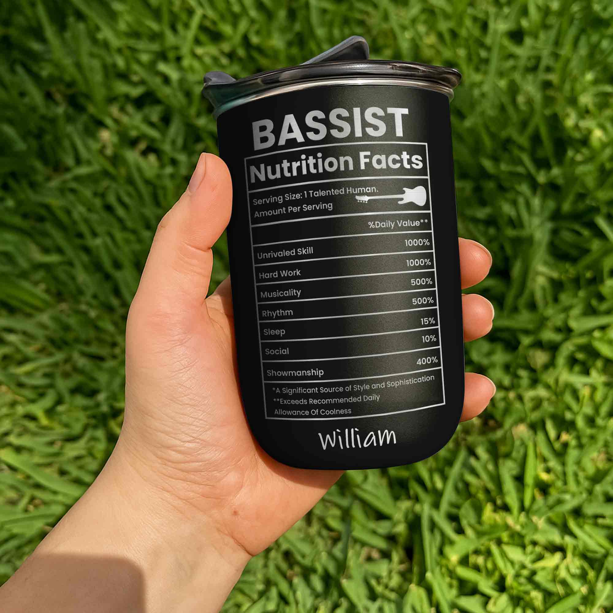 Bassist Nutrition Facts Talented Human Bass Guitar - Personalized Custom 10oz Tumbler - MUSIC010_MTUM - Image 11