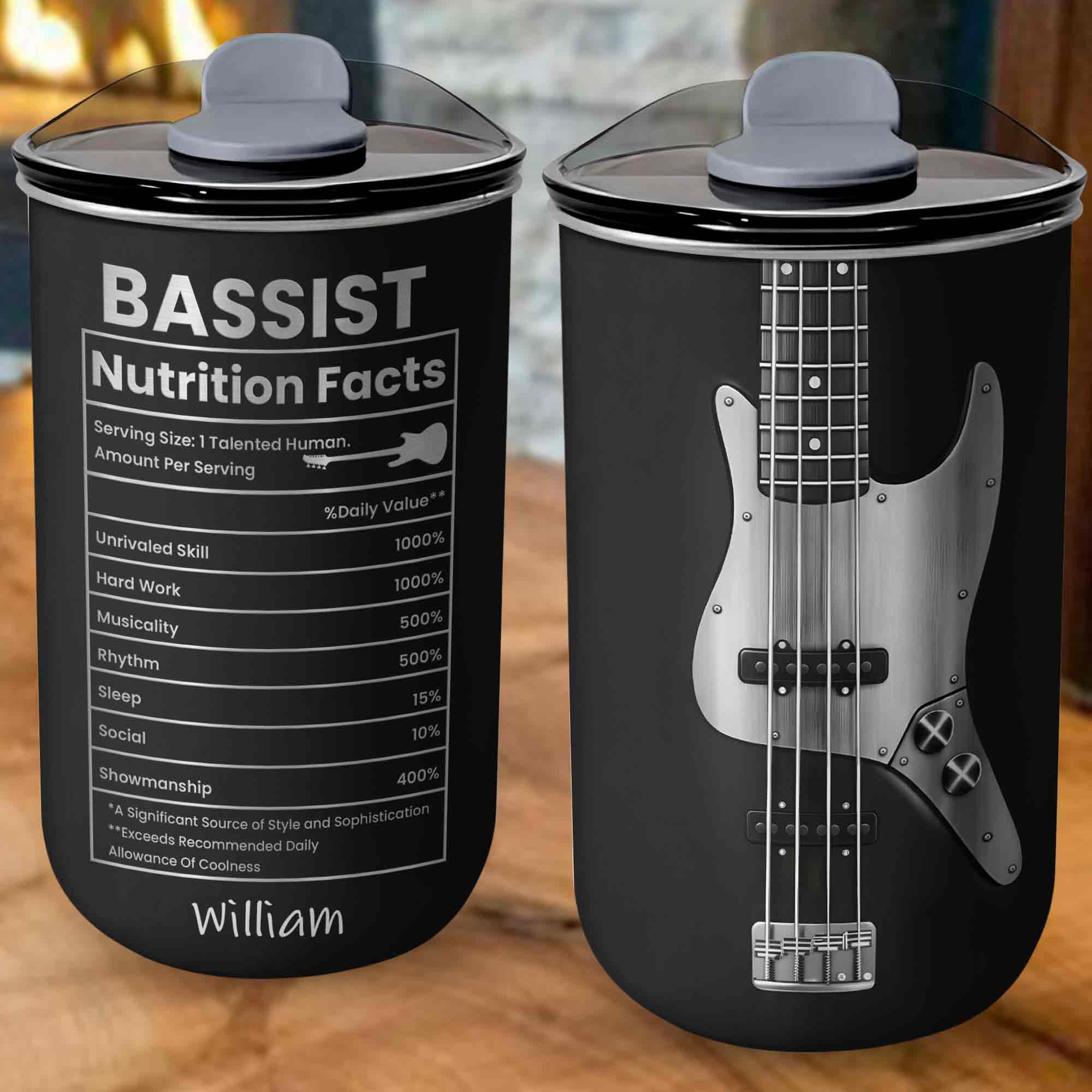 Bassist Nutrition Facts Talented Human Bass Guitar - Personalized Custom 10oz Tumbler - MUSIC010_MTUM - Image 7