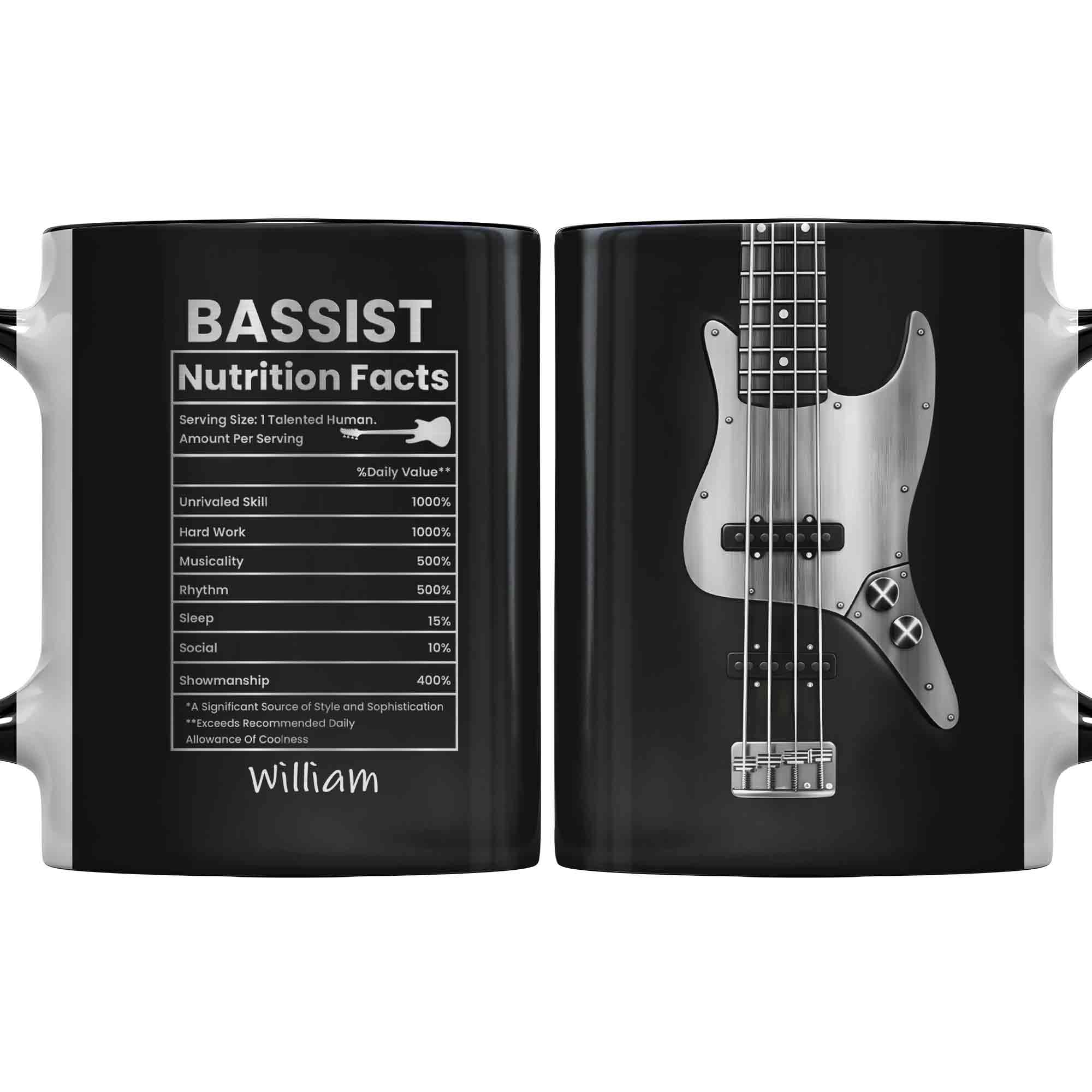 Bassist Nutrition Facts Talented Human Bass Guitar Silhouette - Personalized Custom Accent Mug - MUSIC010_AMUG - Image 13
