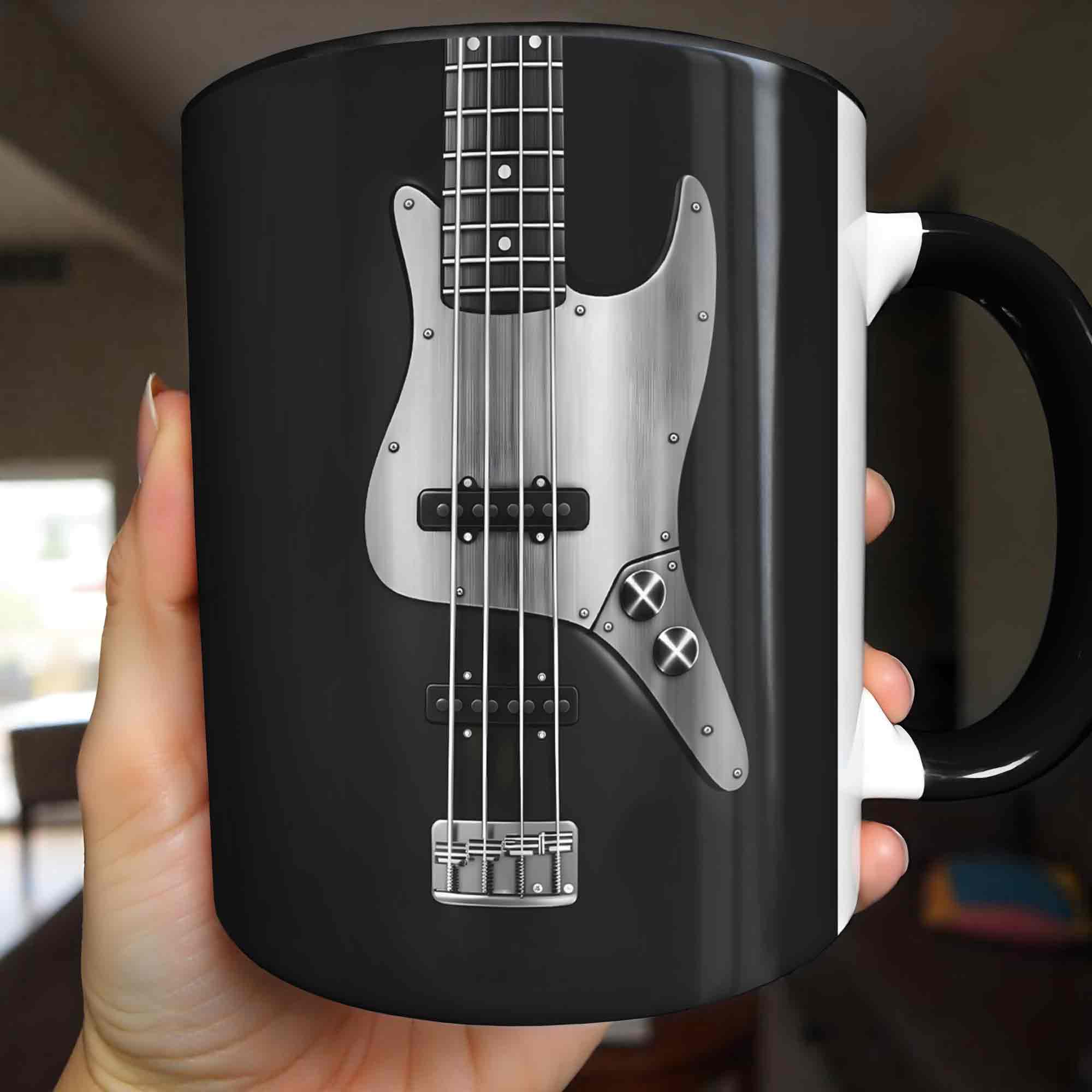 Bassist Nutrition Facts Talented Human Bass Guitar Silhouette - Personalized Custom Accent Mug - MUSIC010_AMUG - Image 5