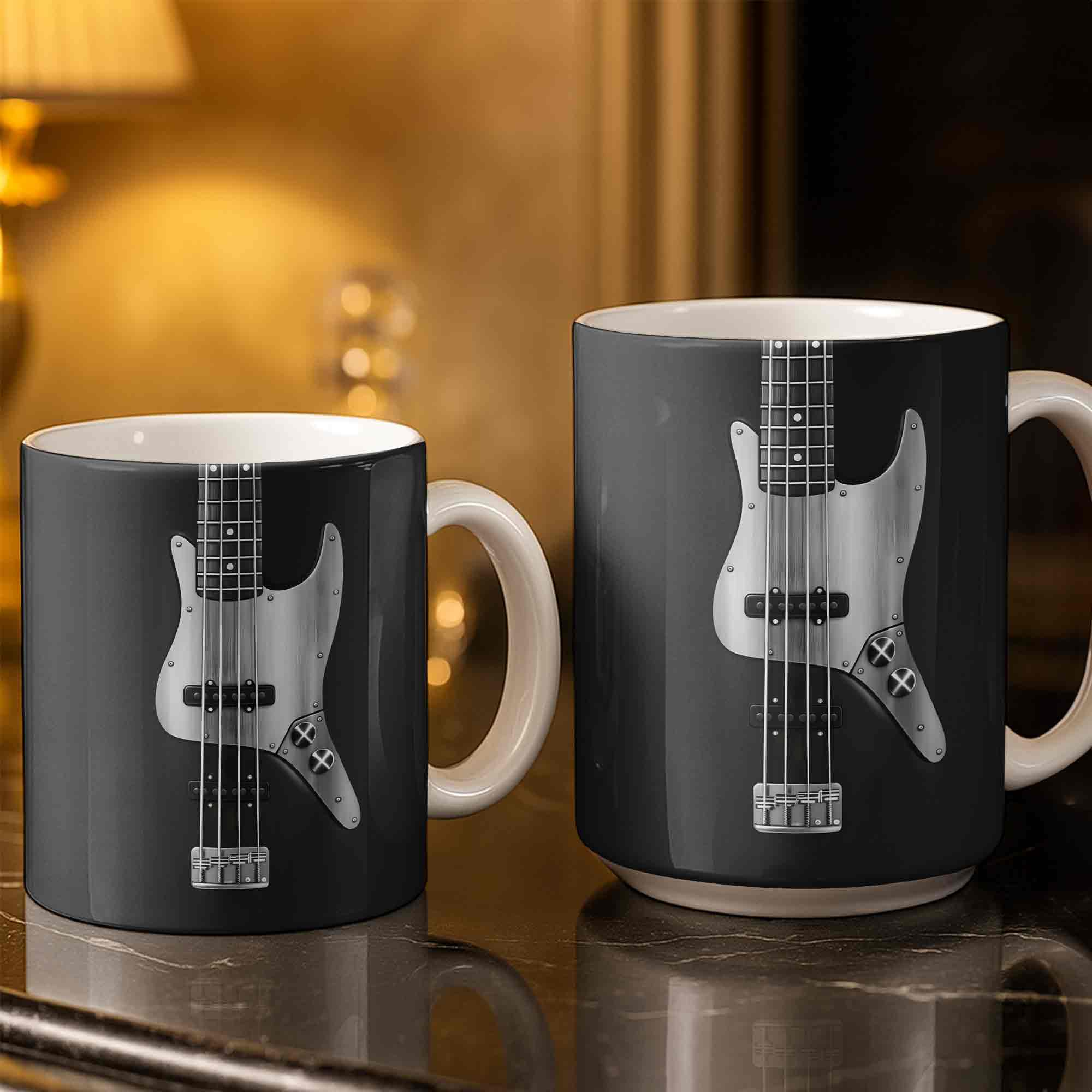 Bassist Nutrition Facts With Bass Guitar Silhouette - Personalized Custom Coffee Mug - MUSIC010_MG - Image 4