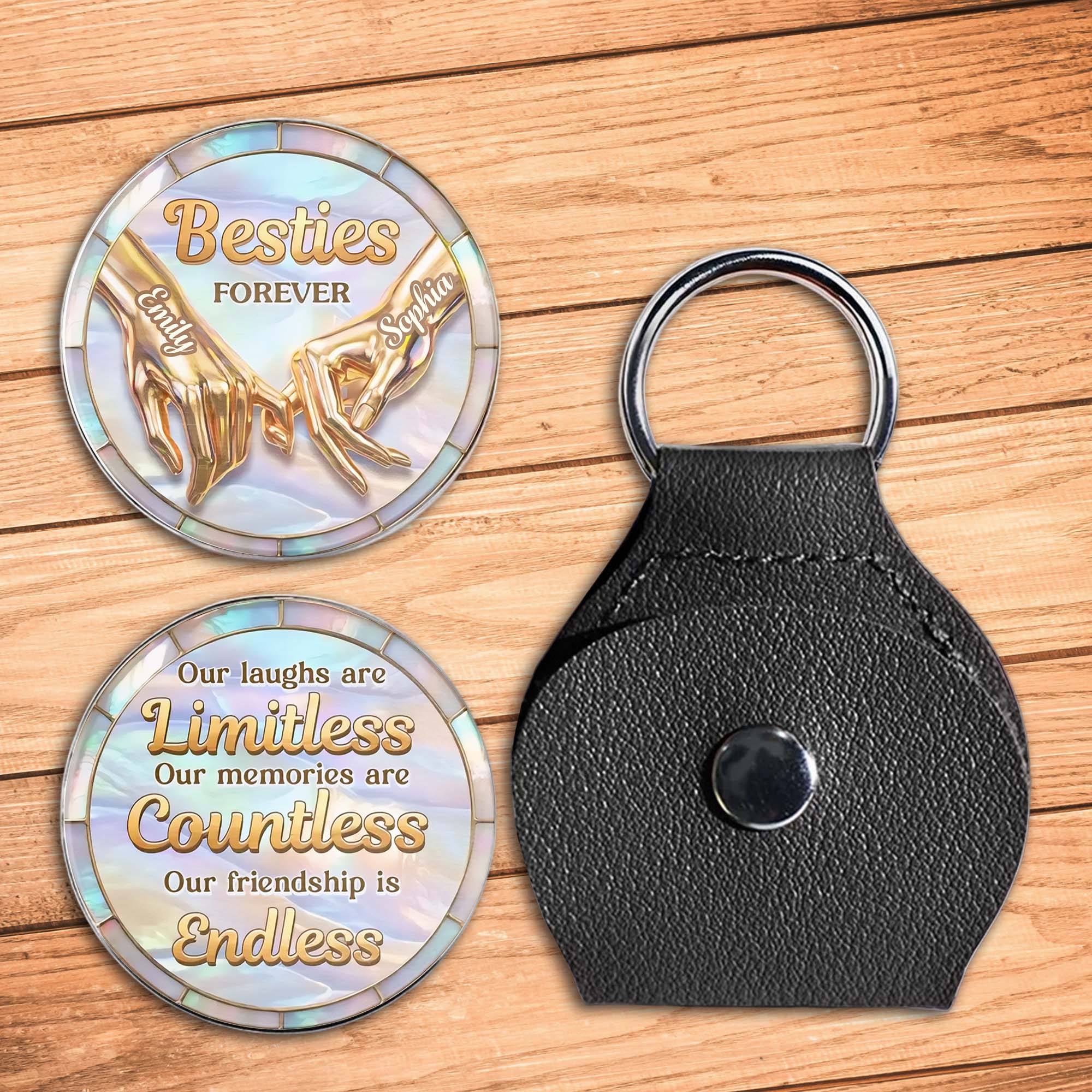Besties Forever Pinky Swear Hands Our Friendship Is Endless Glass Token - Personalized Custom Pocket Hug - BST544_HTOK - Image 10