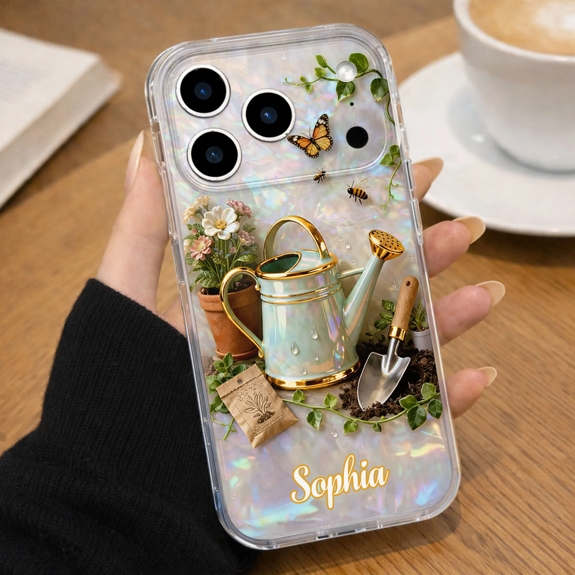 Bloom Where You Are Planted Gardening Watering Can And Flowers - Personalized Clear Phone Case - GAR038_PHC - Image 6
