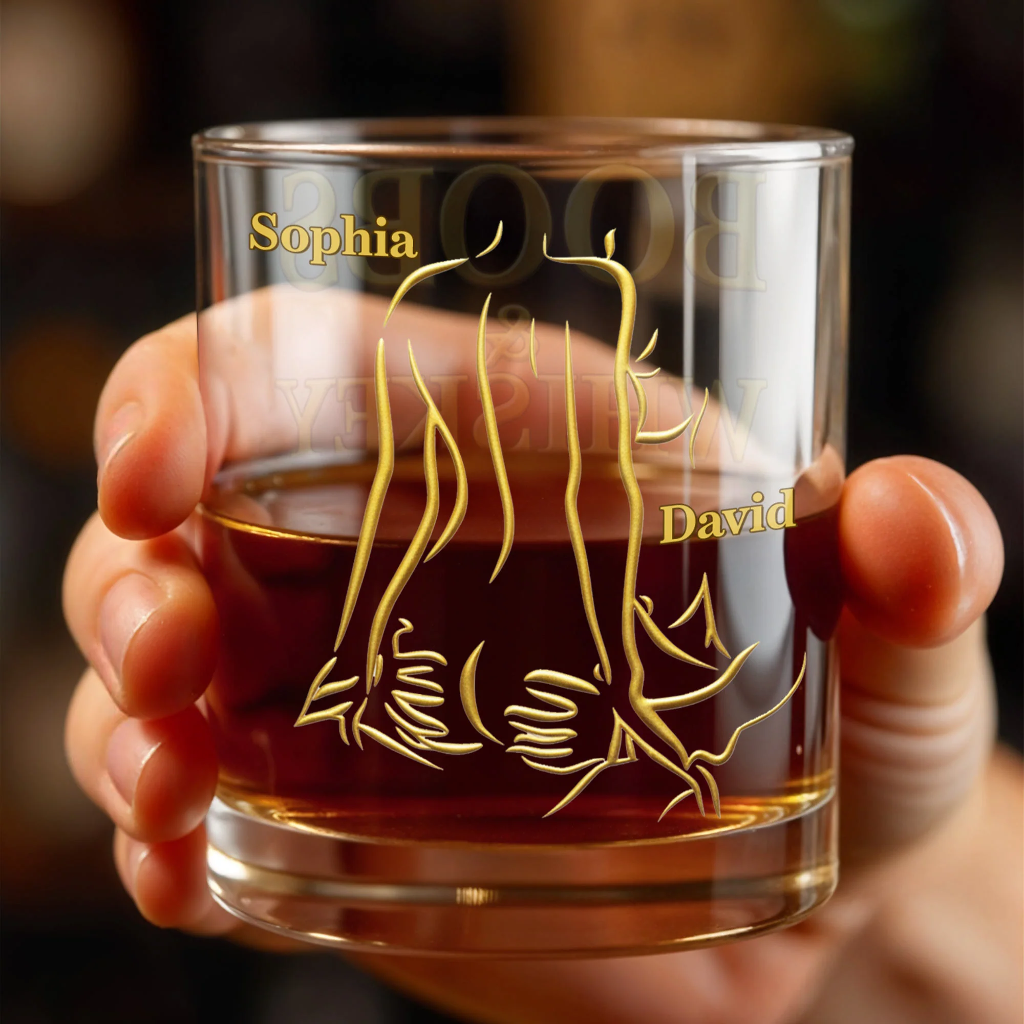 Boobs And Whiskey Make Everything Better Artistic Female Body Design- Personalized Custom Whiskey Glass - CPL1404_RWG - Image 4
