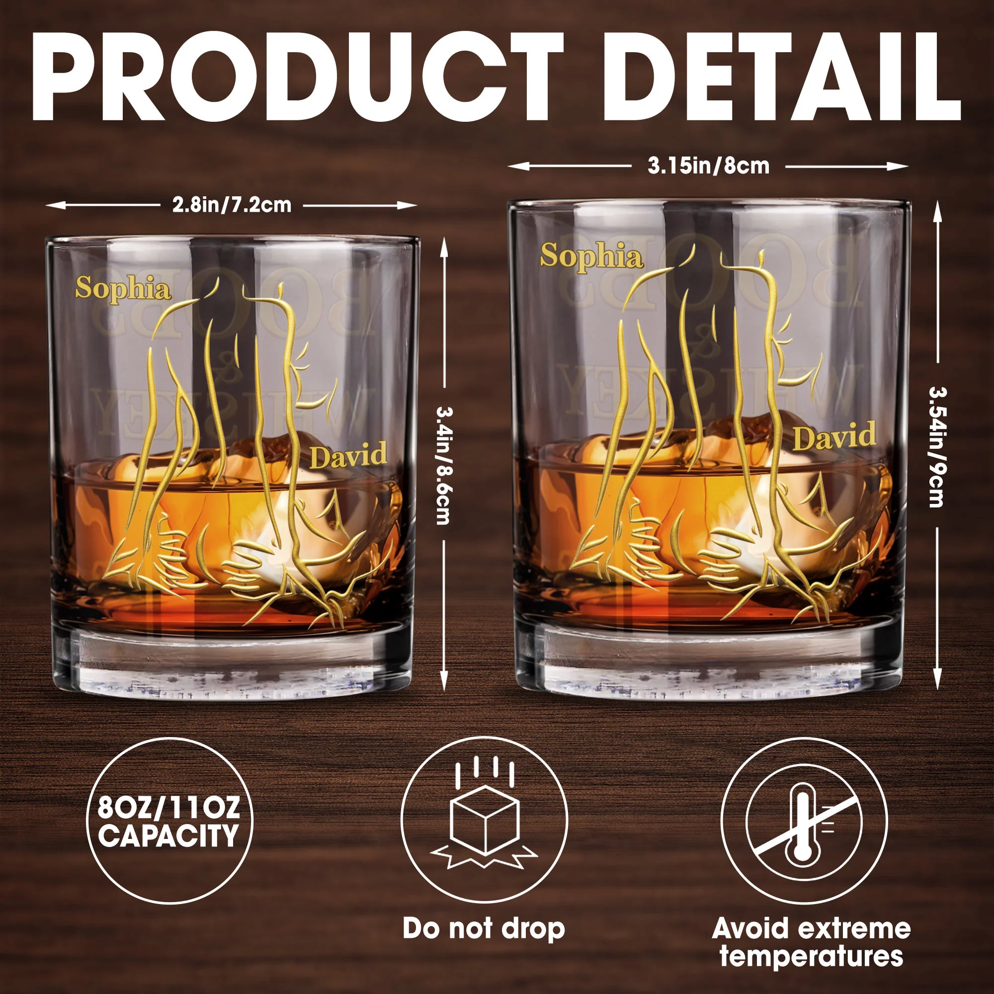 Boobs And Whiskey Make Everything Better Artistic Female Body Design- Personalized Custom Whiskey Glass - CPL1404_RWG - Image 6